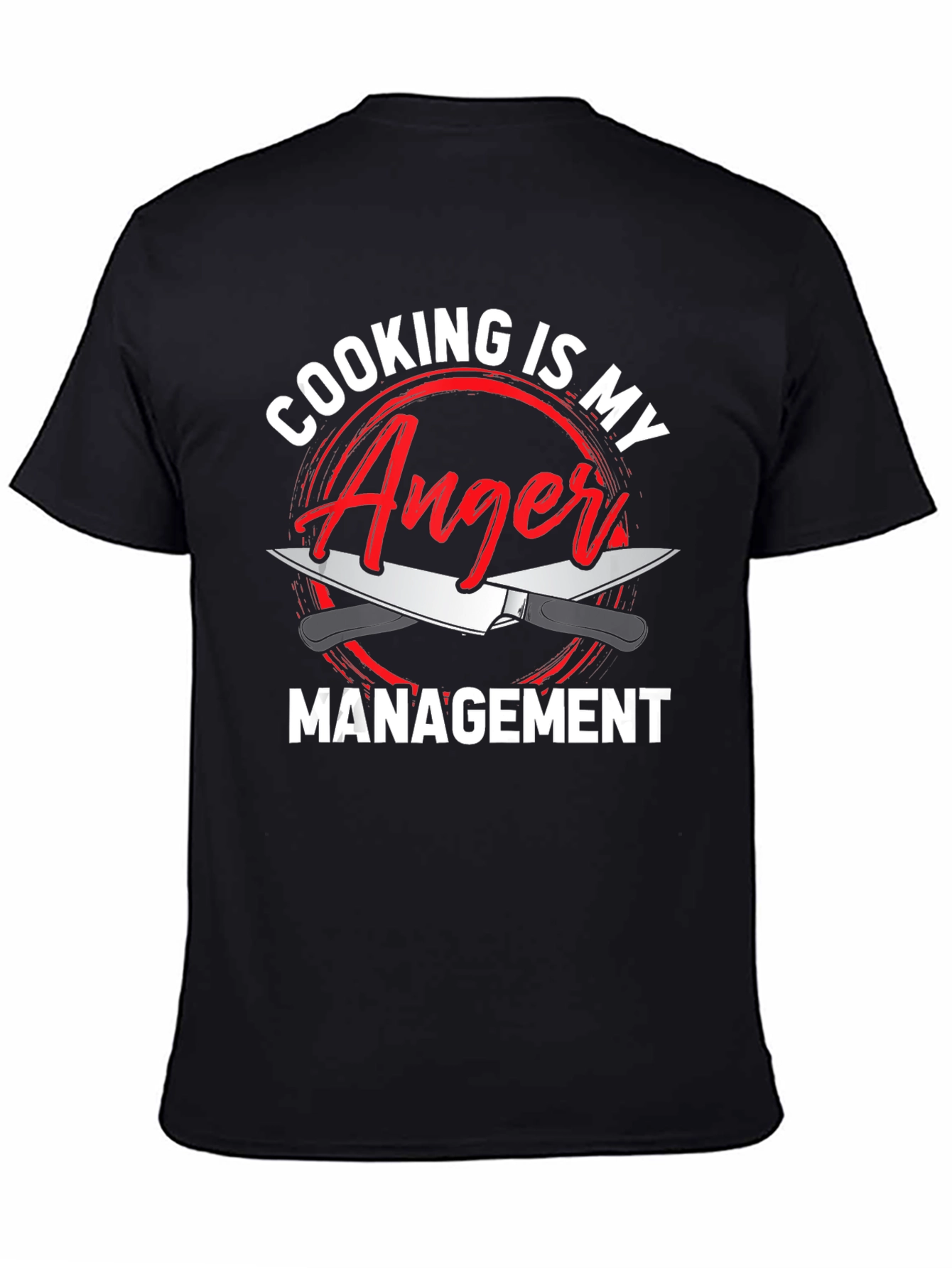 Black Cooking is My Anger Management Funny Chef T-Shirt view 4