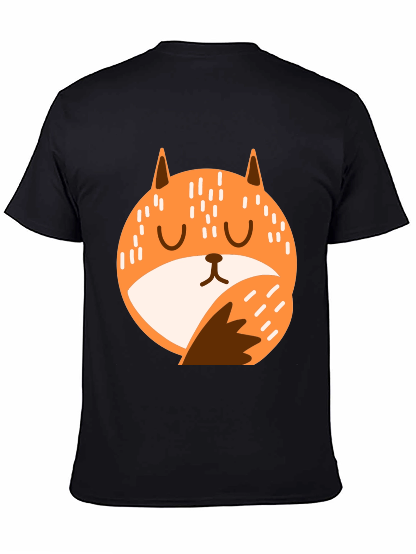 Black Cute Fox Graphic T-Shirt - Relaxed Fit view 4