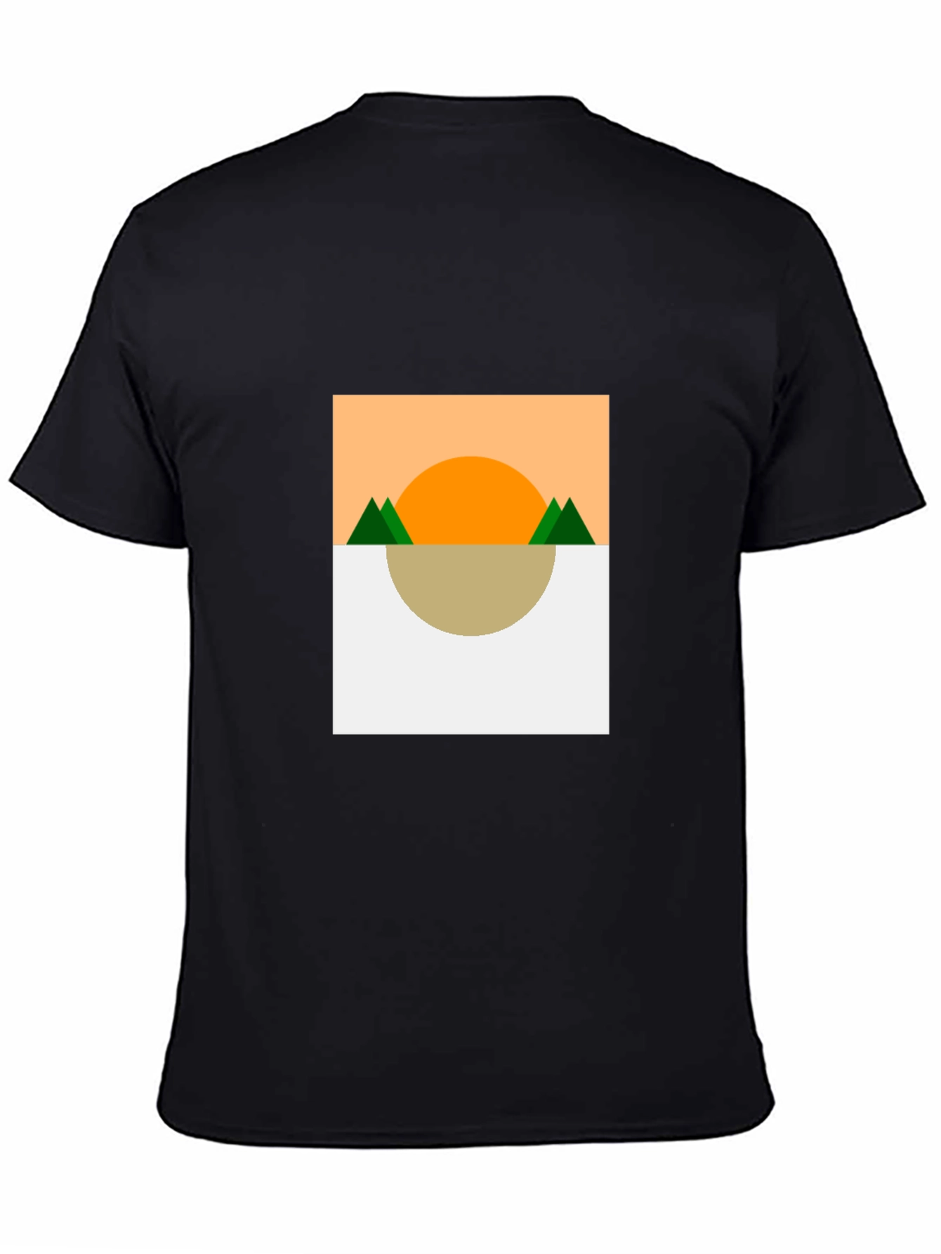 Black Geometric Landscape T-Shirt view 4
