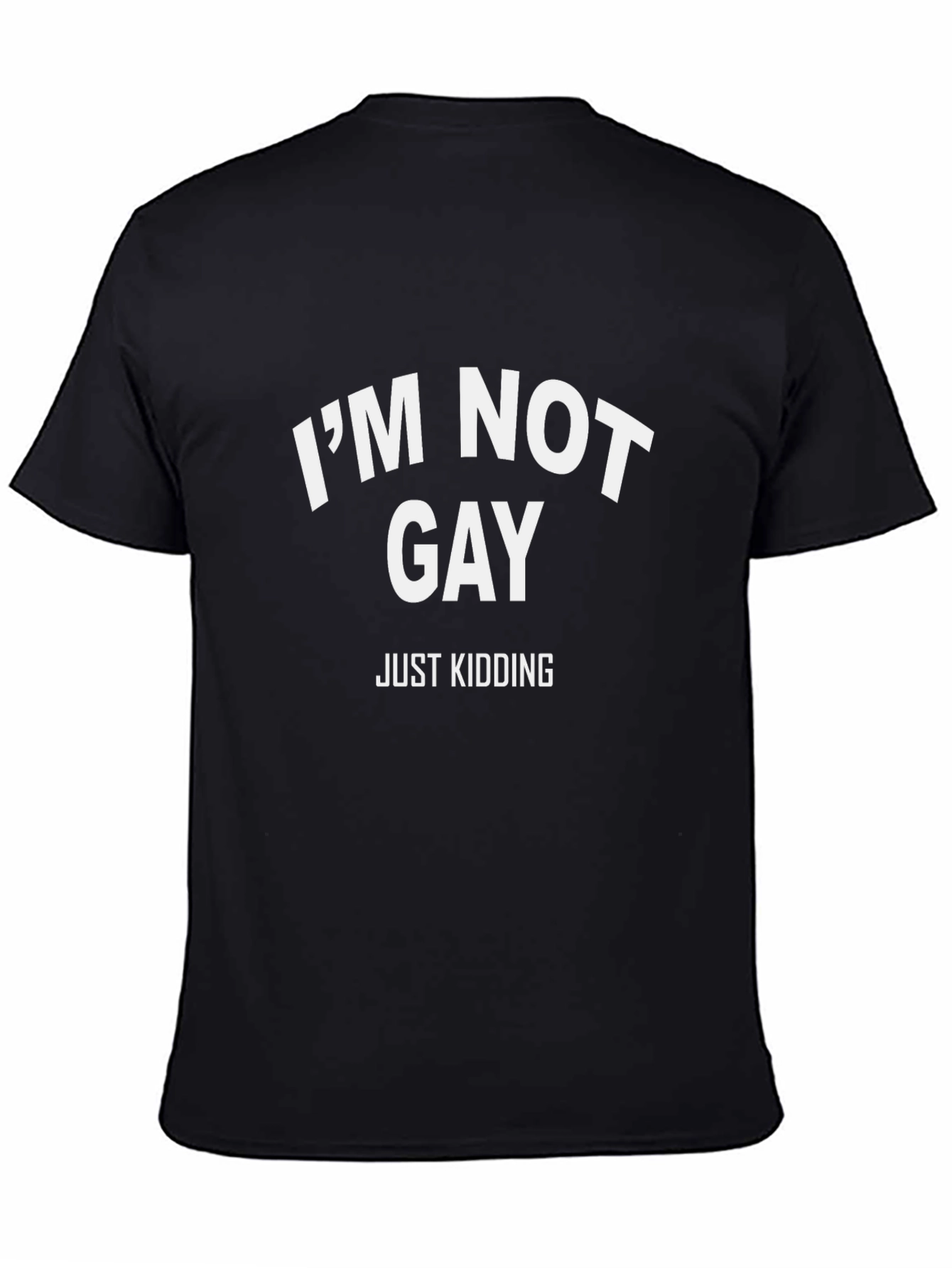 Black Funny "I'm Not Gay" T-Shirt view 4