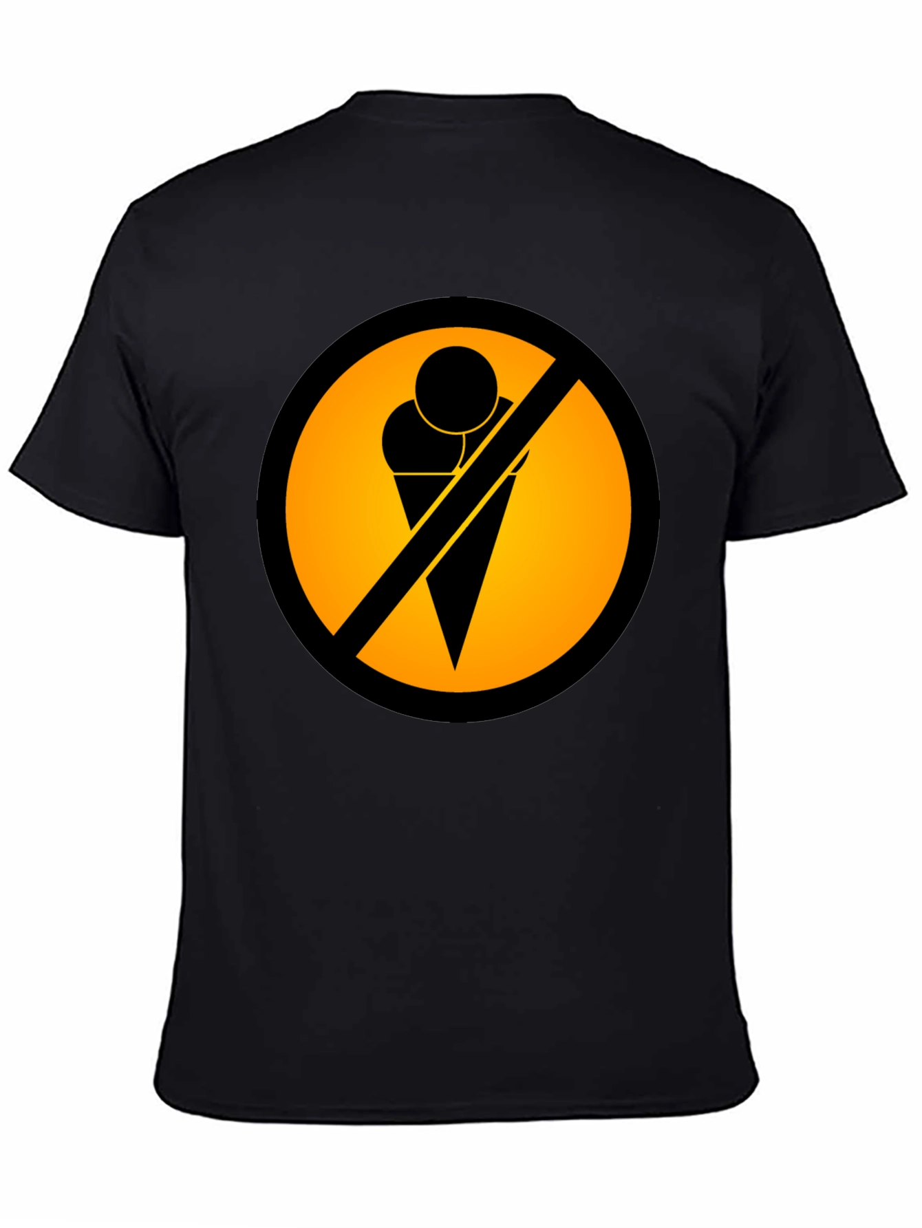 Black No Ice Cream T-Shirt - Novelty Graphic Tee view 4