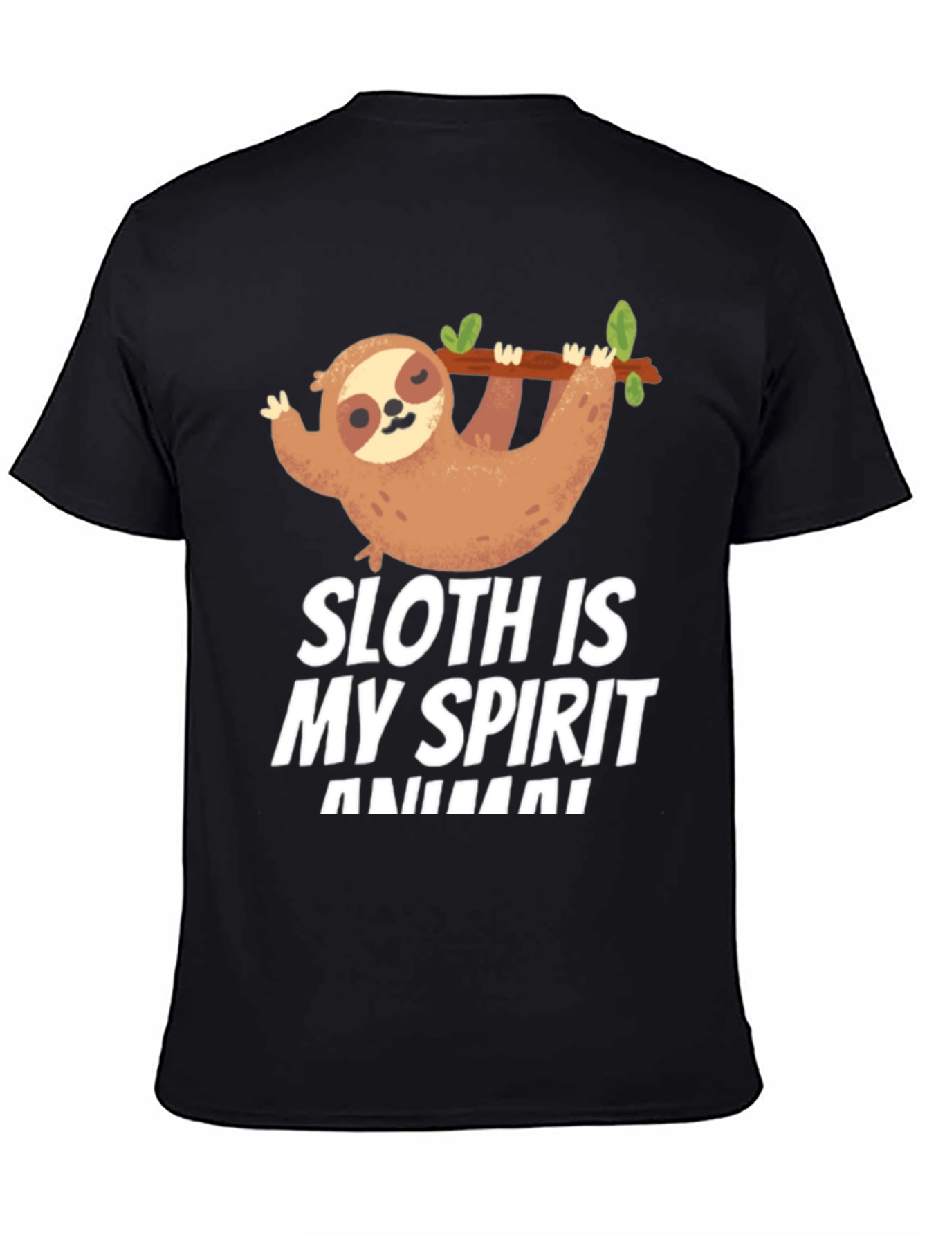 Black Sloth Spirit Animal T-Shirt Funny Cute Graphic Tee view 4