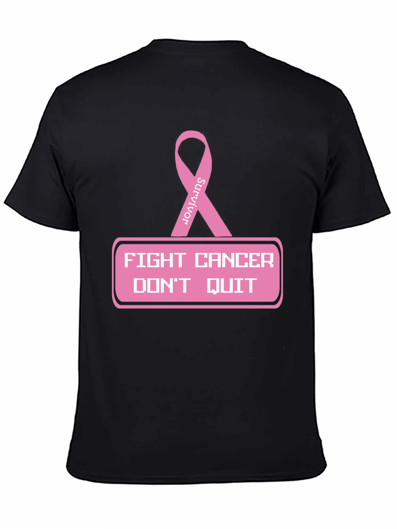 Black Fight Cancer T-Shirt view 4