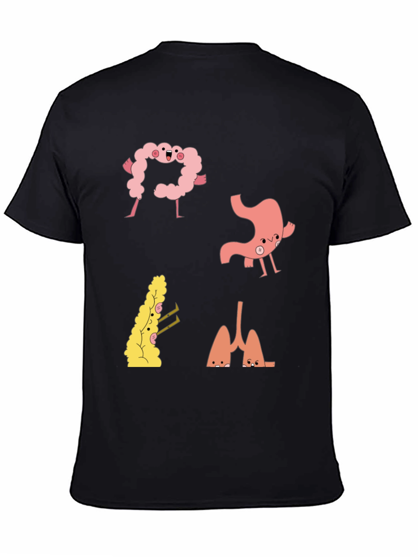 Black Anatomical Humor Tee - Funny Organ T-Shirt view 4
