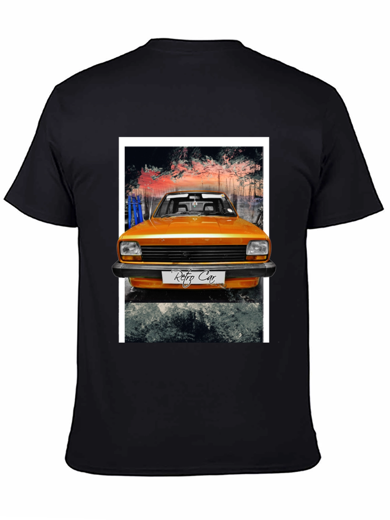 Black Retro Car Graphic T-Shirt - Cool Vintage Style view 4