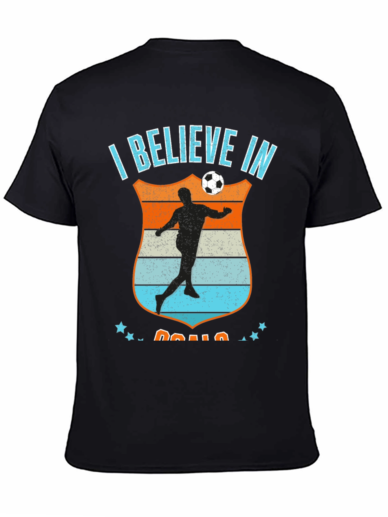 Black I Believe in Goals Black Soccer Graphic Tee view 4