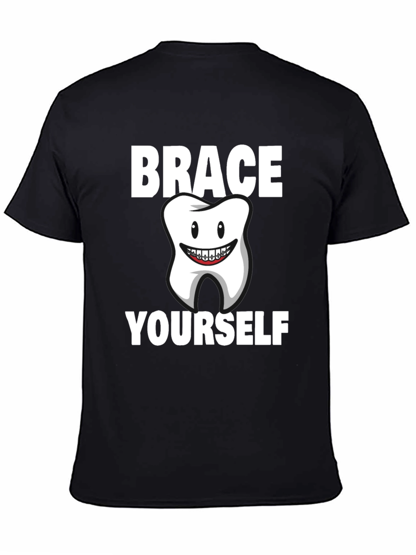 Black Brace Yourself Dental T-Shirt view 4