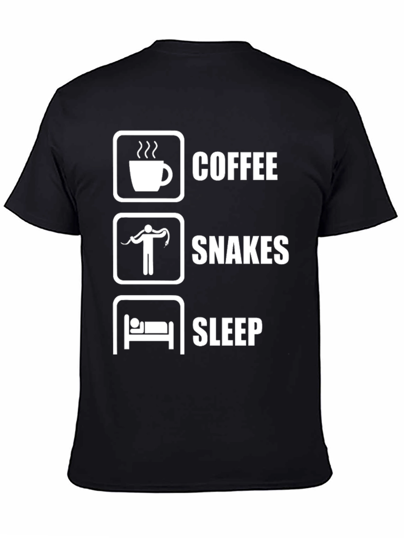 Black Coffee, Snakes, Sleep T-Shirt view 4