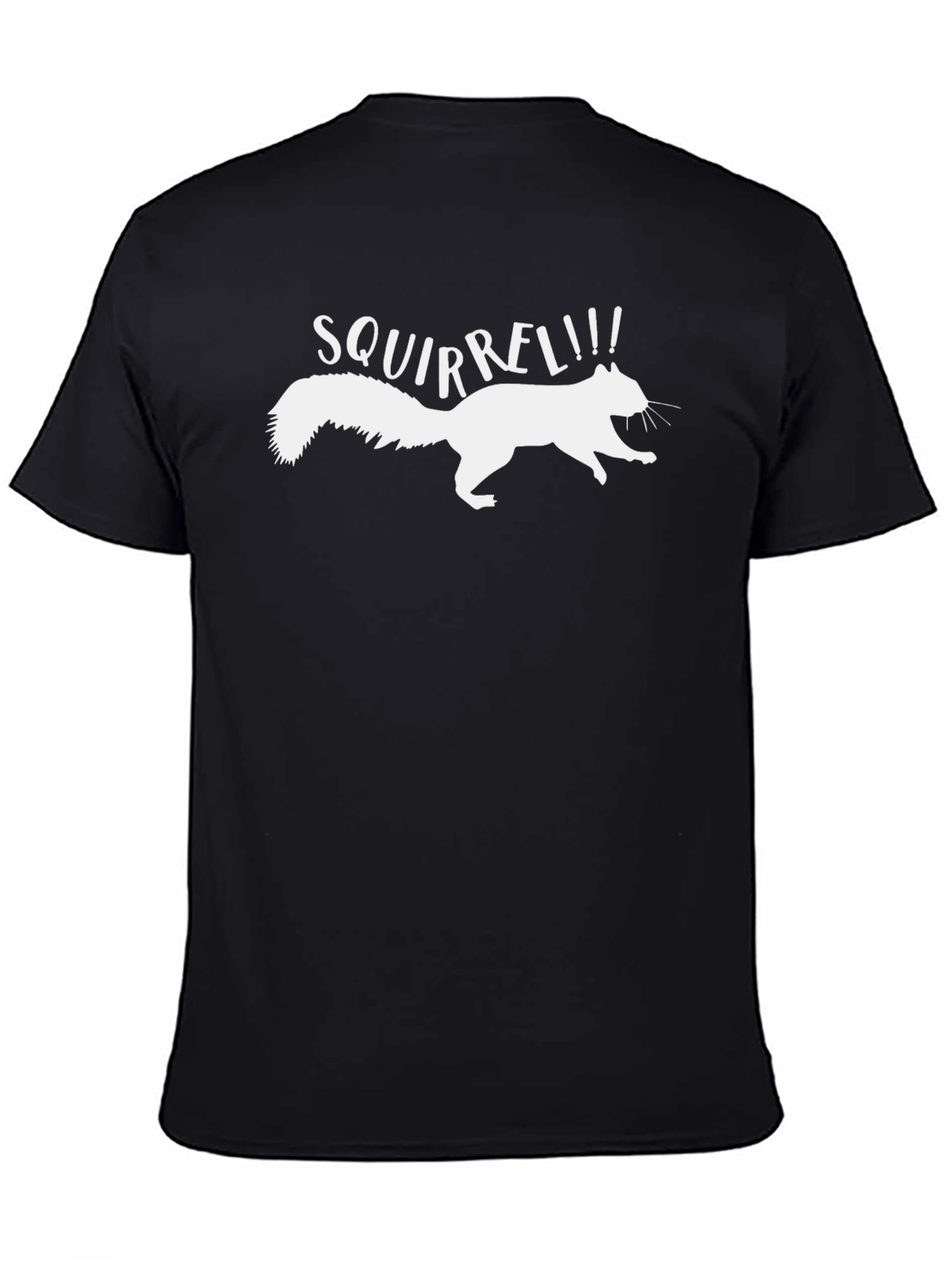 Black Squirrel! Graphic Tee - Black Cotton T-Shirt view 4