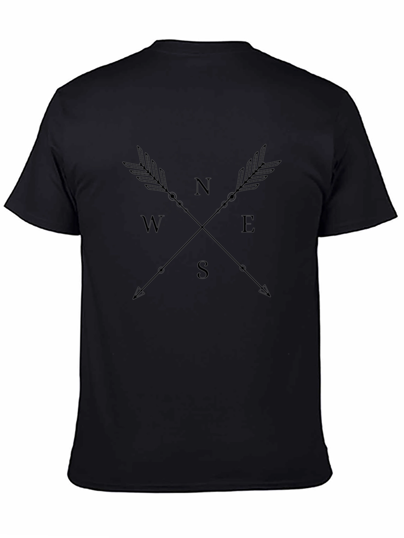 Black Compass Arrow T-Shirt - Stylish Direction Tee view 4