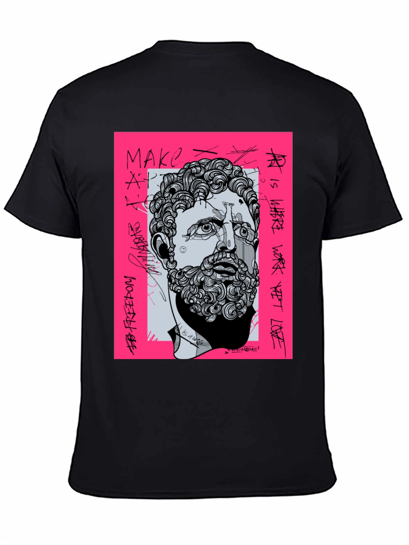 Black Graffiti Art Men's T-Shirt view 4