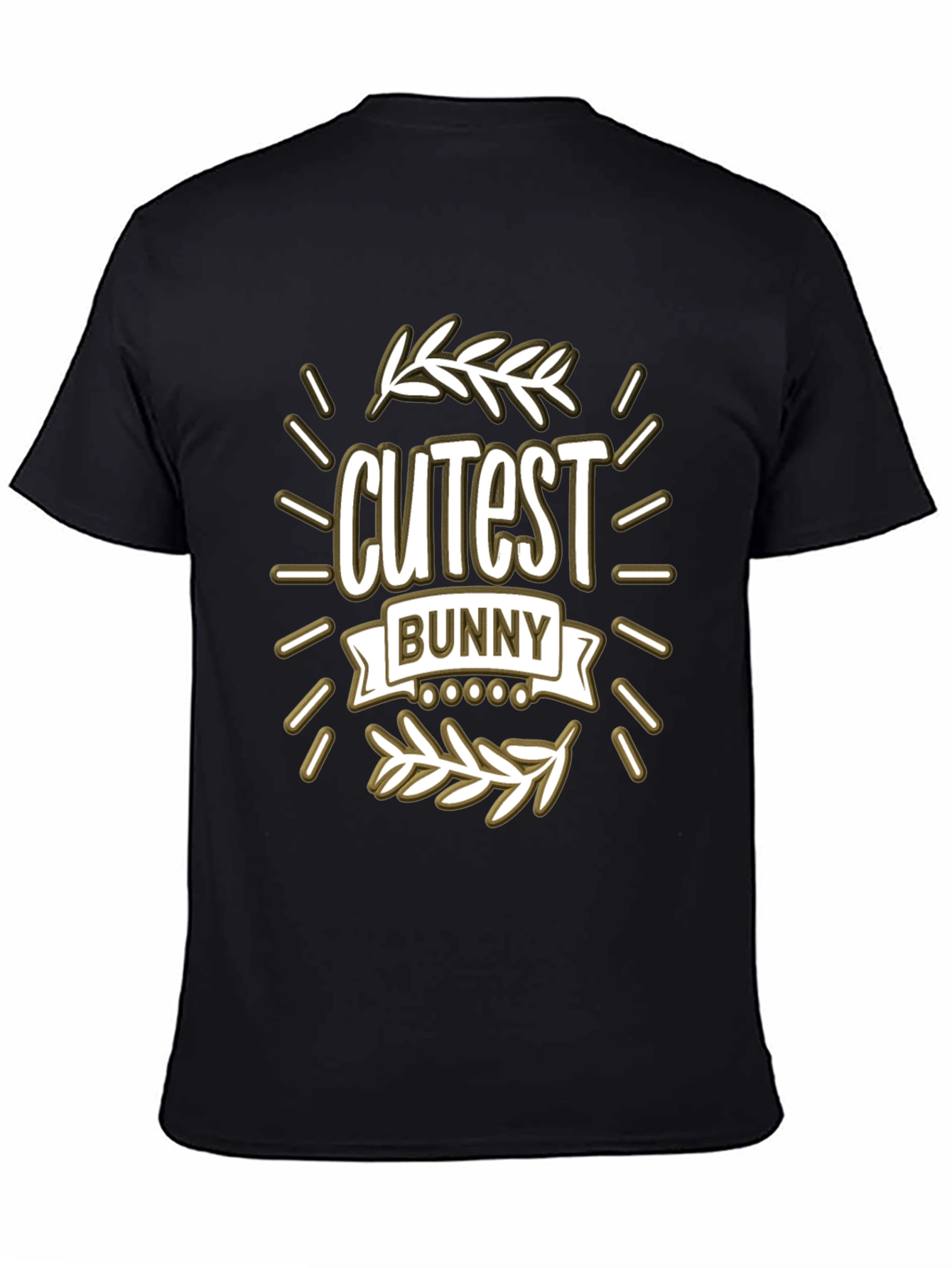 Black Cutest Bunny Graphic T-Shirt - Black view 4