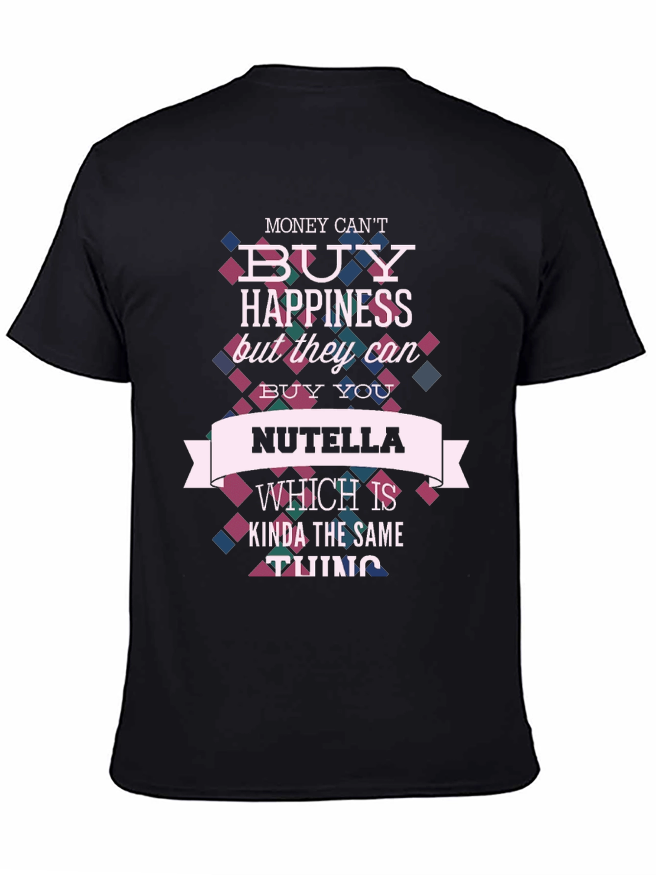 Black Nutella Happiness T-Shirt - Funny Novelty Tee view 4