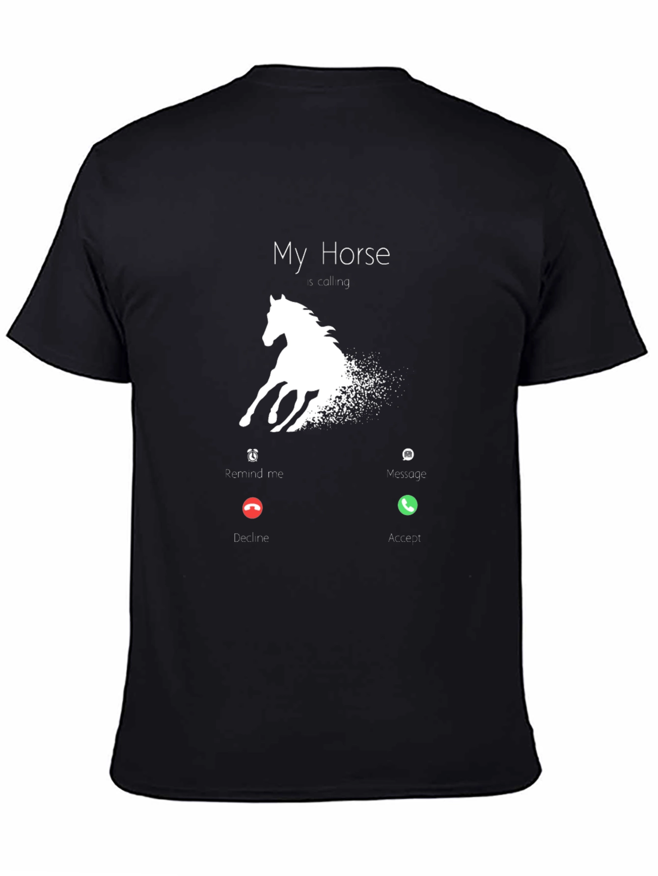 Black My Horse is Calling T-Shirt - Funny Horse Lover Tee view 4
