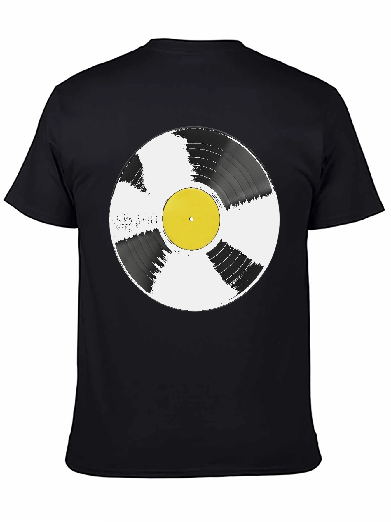 Black Vinyl Record Graphic T-Shirt - Music Lover Tee view 4