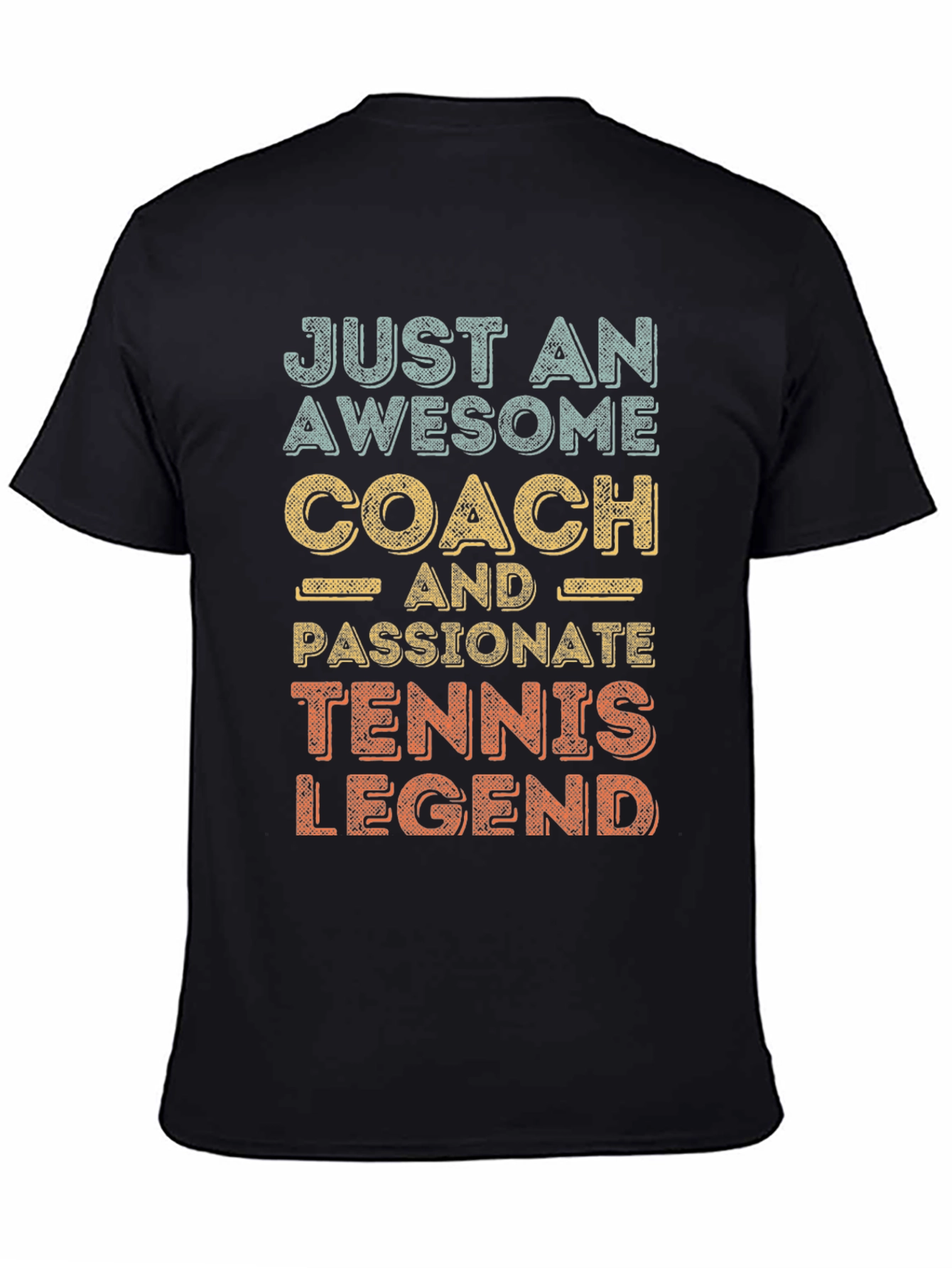 Black Awesome Coach Tennis Legend T-Shirt view 4