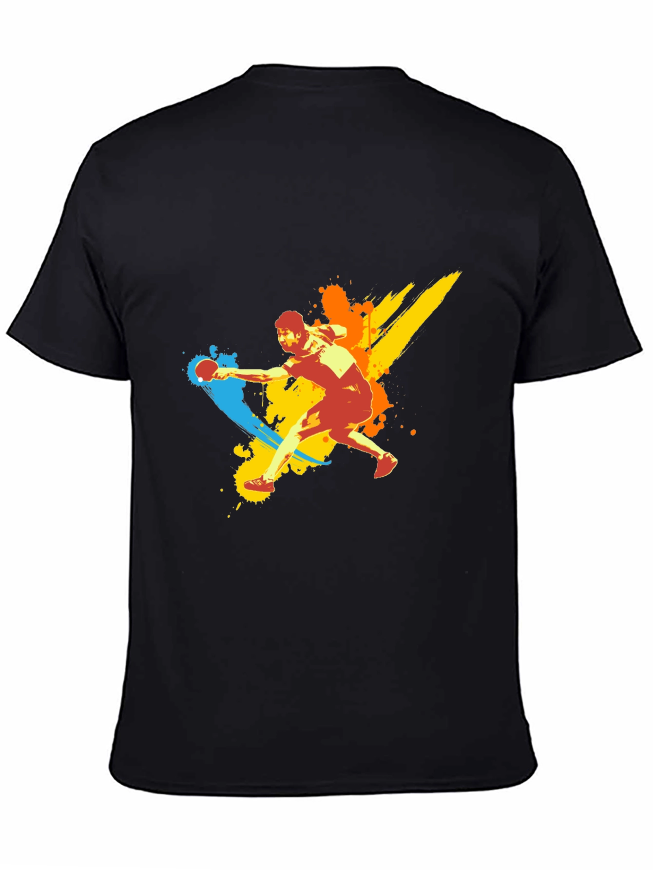 Black Table Tennis Player Graphic T-Shirt view 4