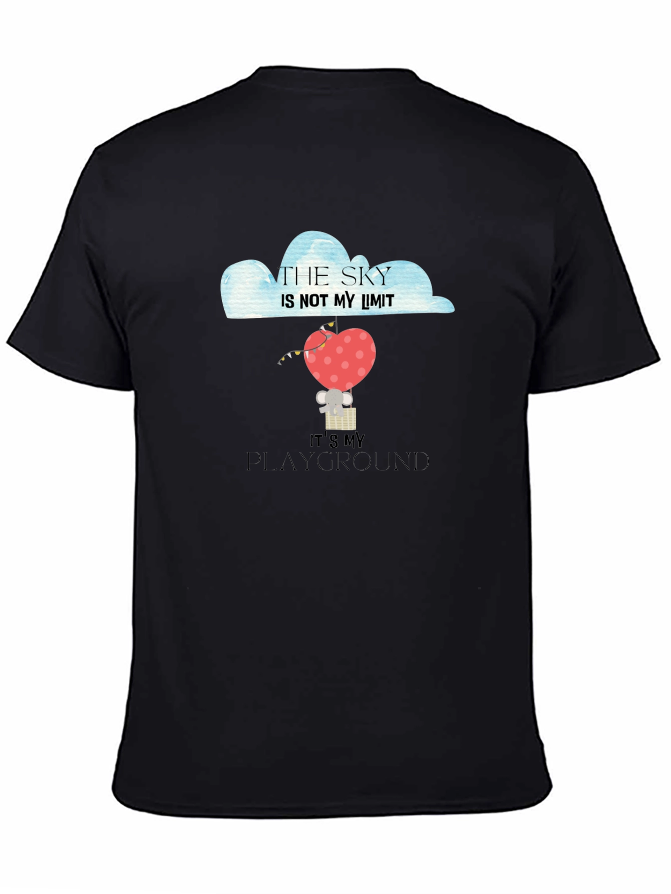 Black Sky's the Limit Heart Balloon Graphic Tee view 4