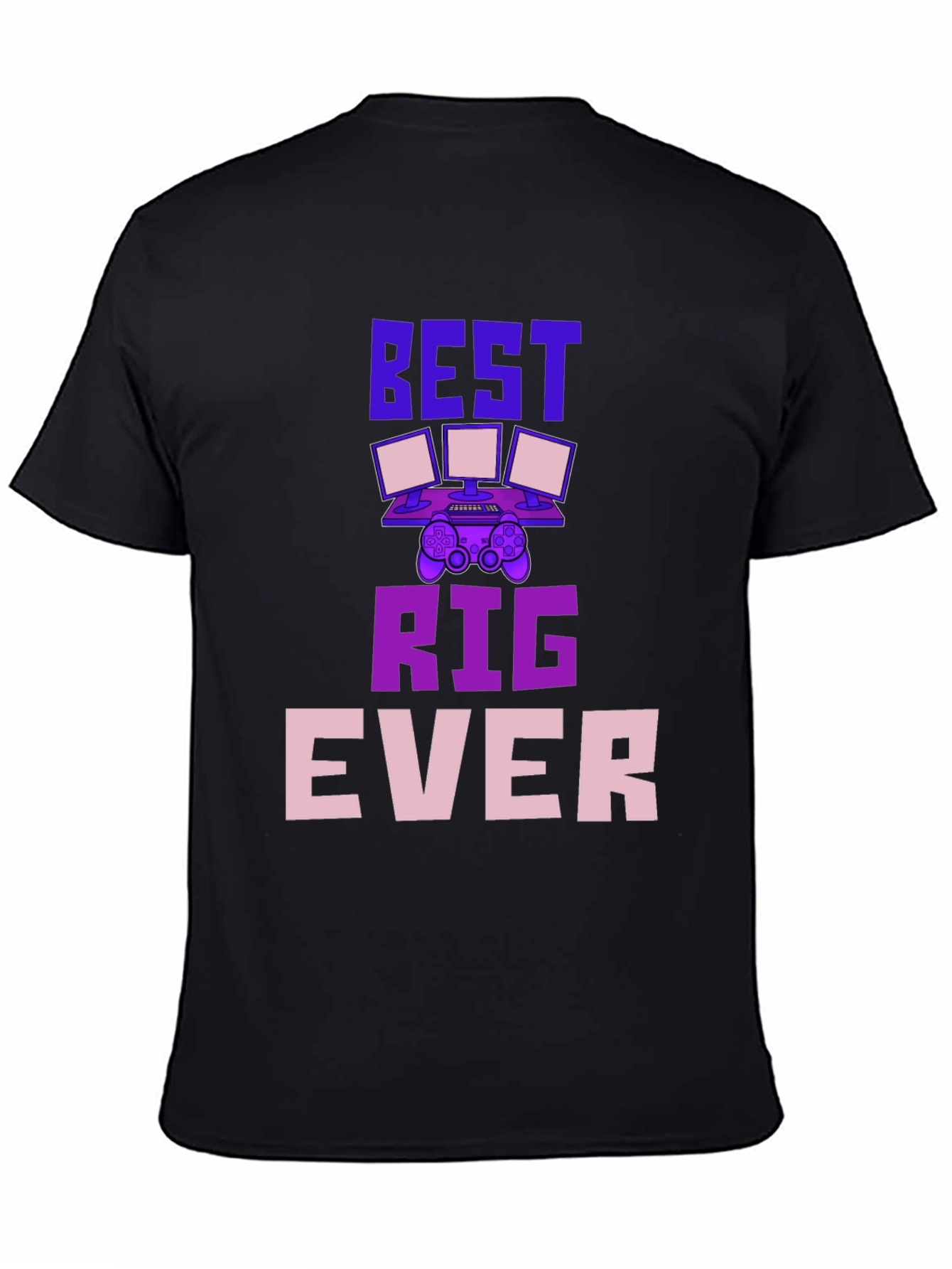 Black Best Rig Ever Gaming T-Shirt view 4