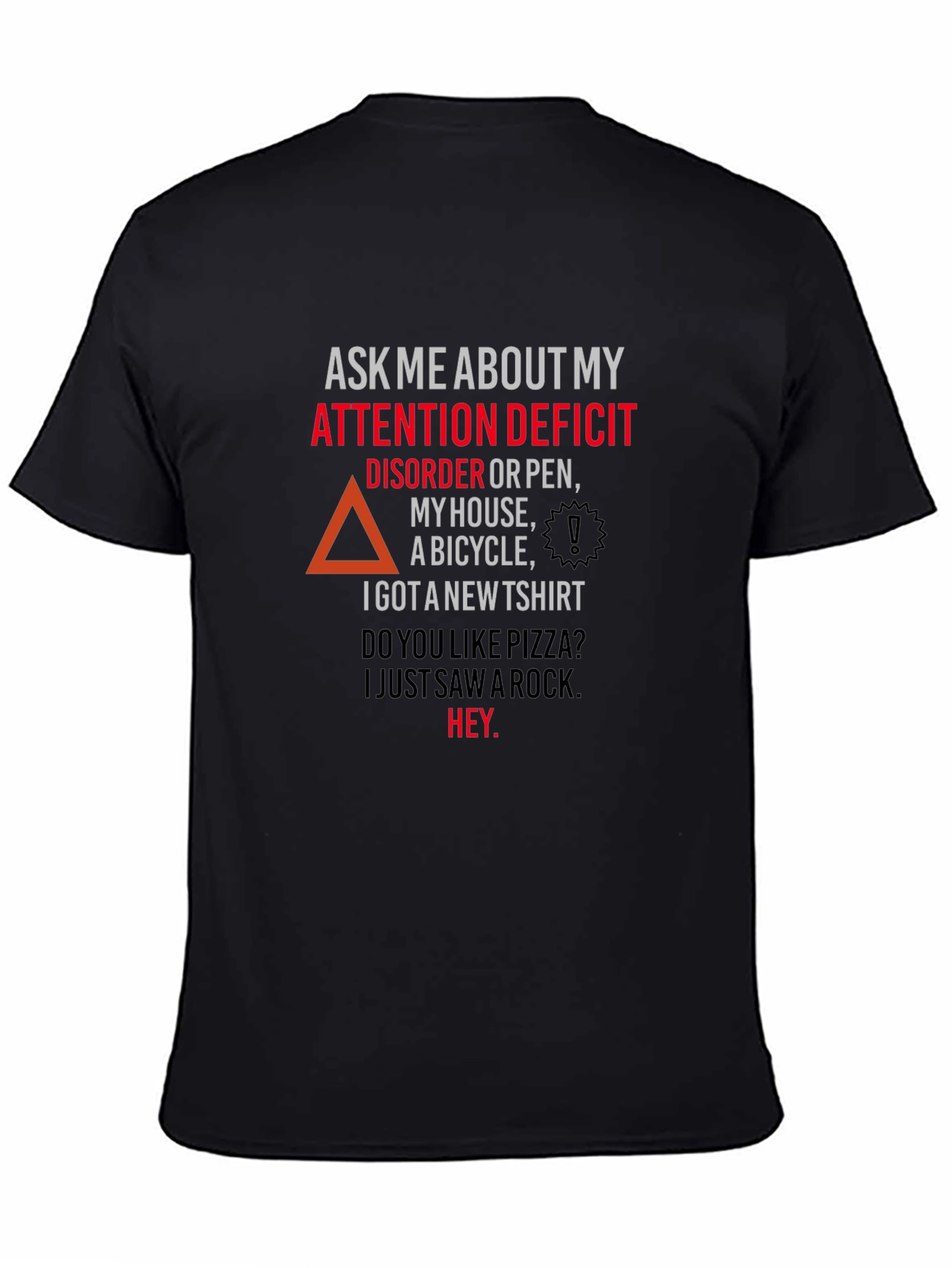 Black Attention Deficit Disorder T-Shirt Funny view 4