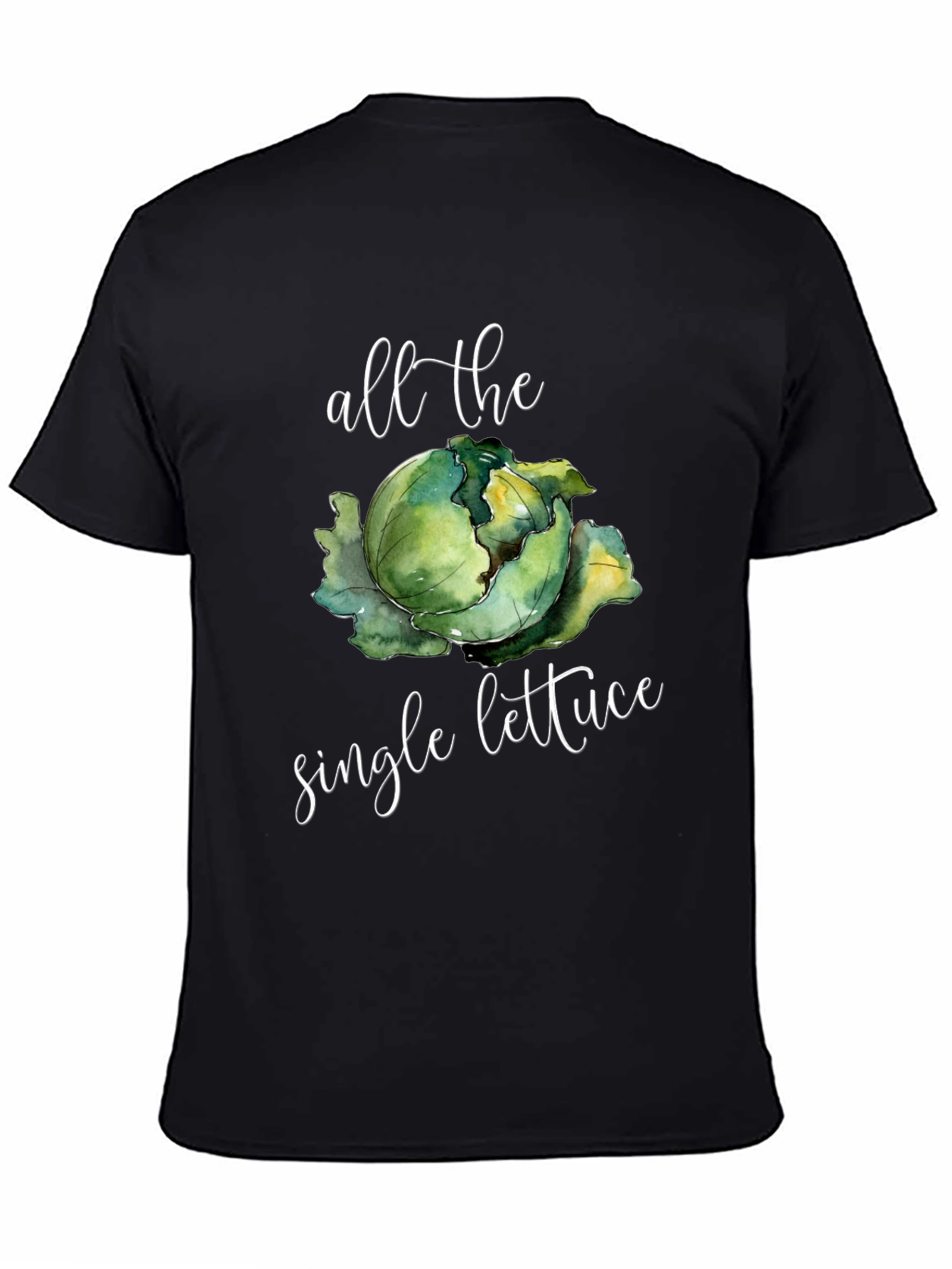 Black All the Single Lettuce Funny T-Shirt view 4