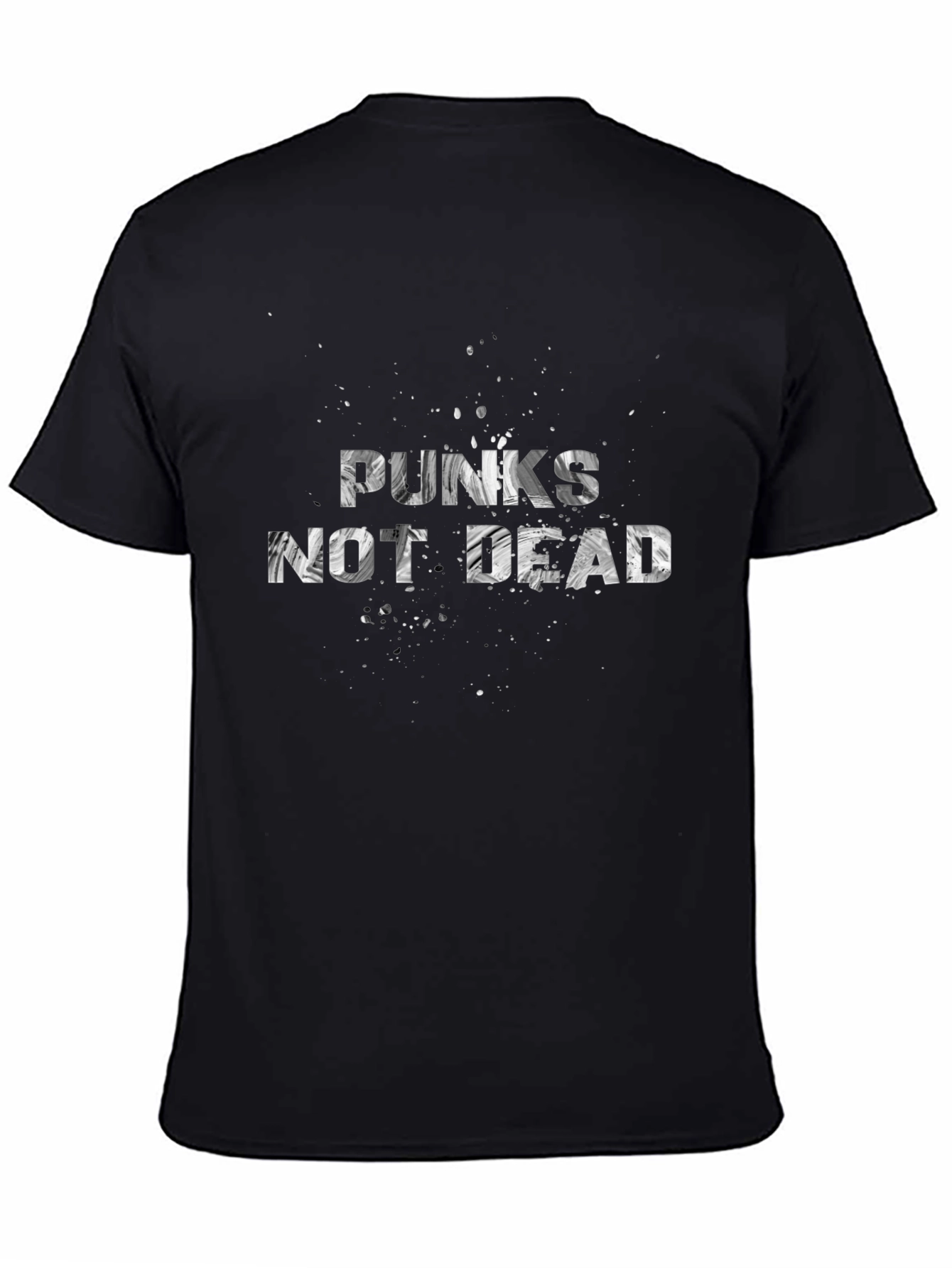 Black Punks Not Dead Graphic Tee - Black Cotton view 4