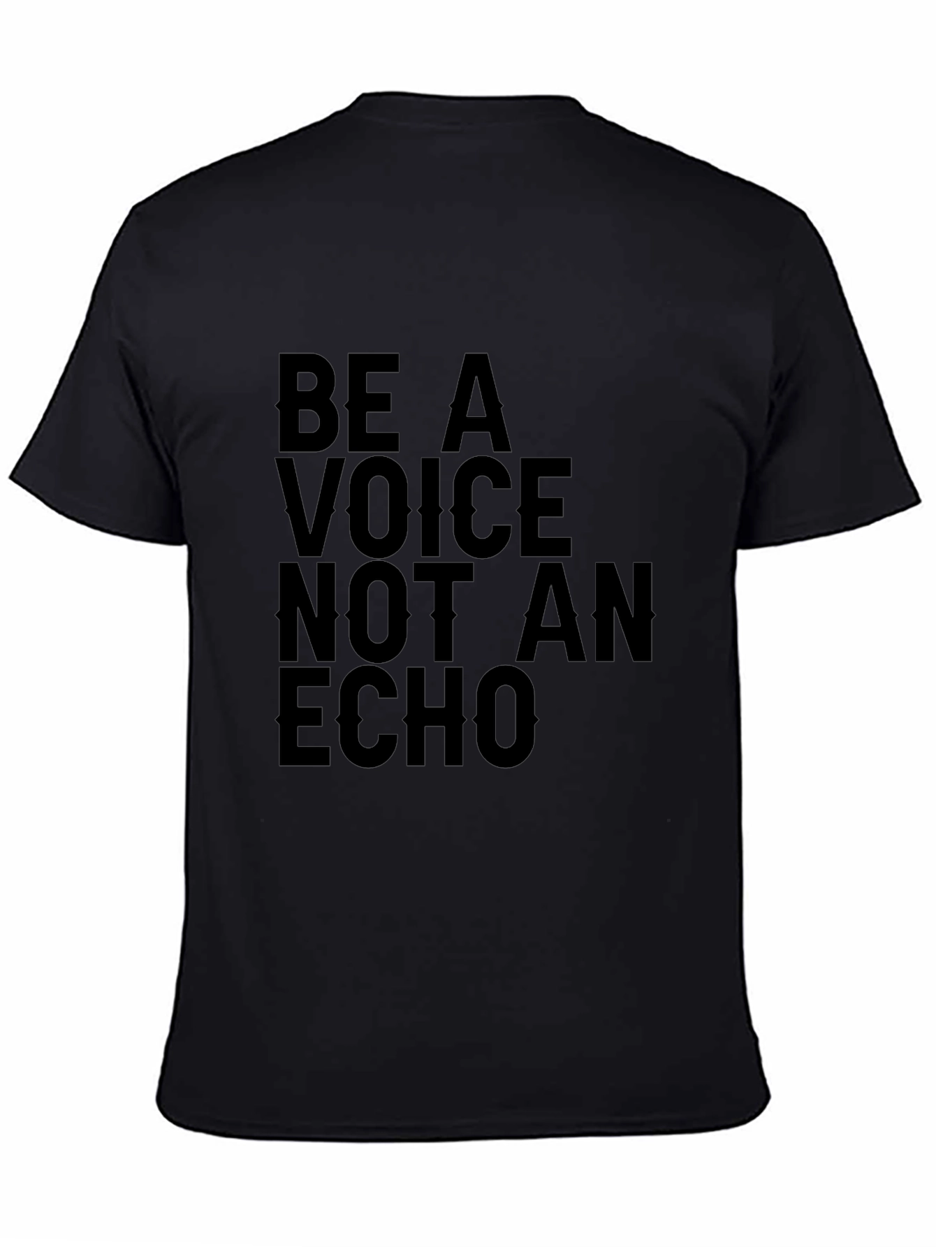 Black Be A Voice Tee - Motivational T-Shirt view 4