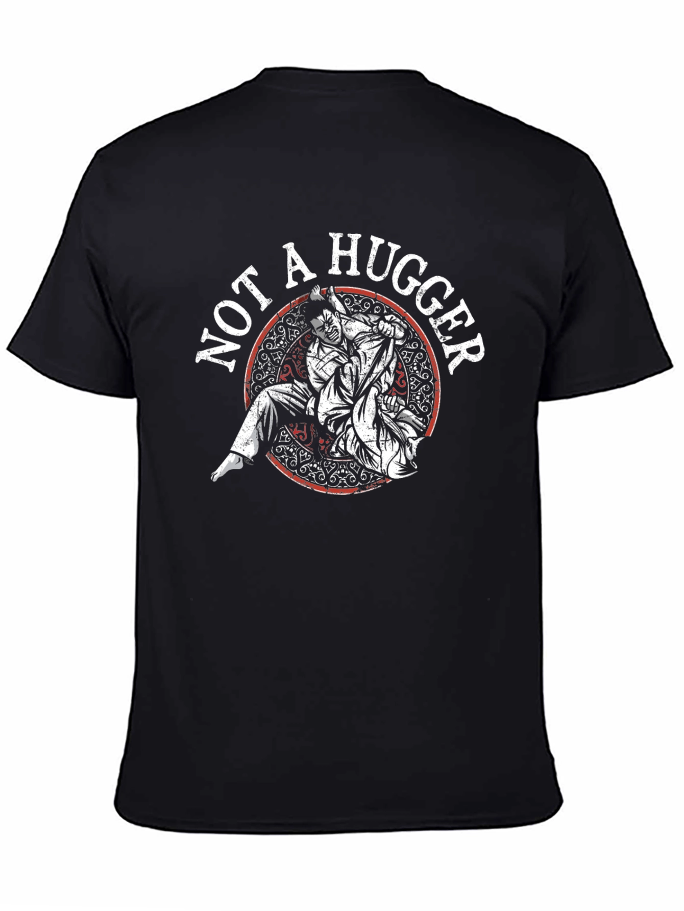 Black Not a Hugger Jiu Jitsu T-Shirt view 4