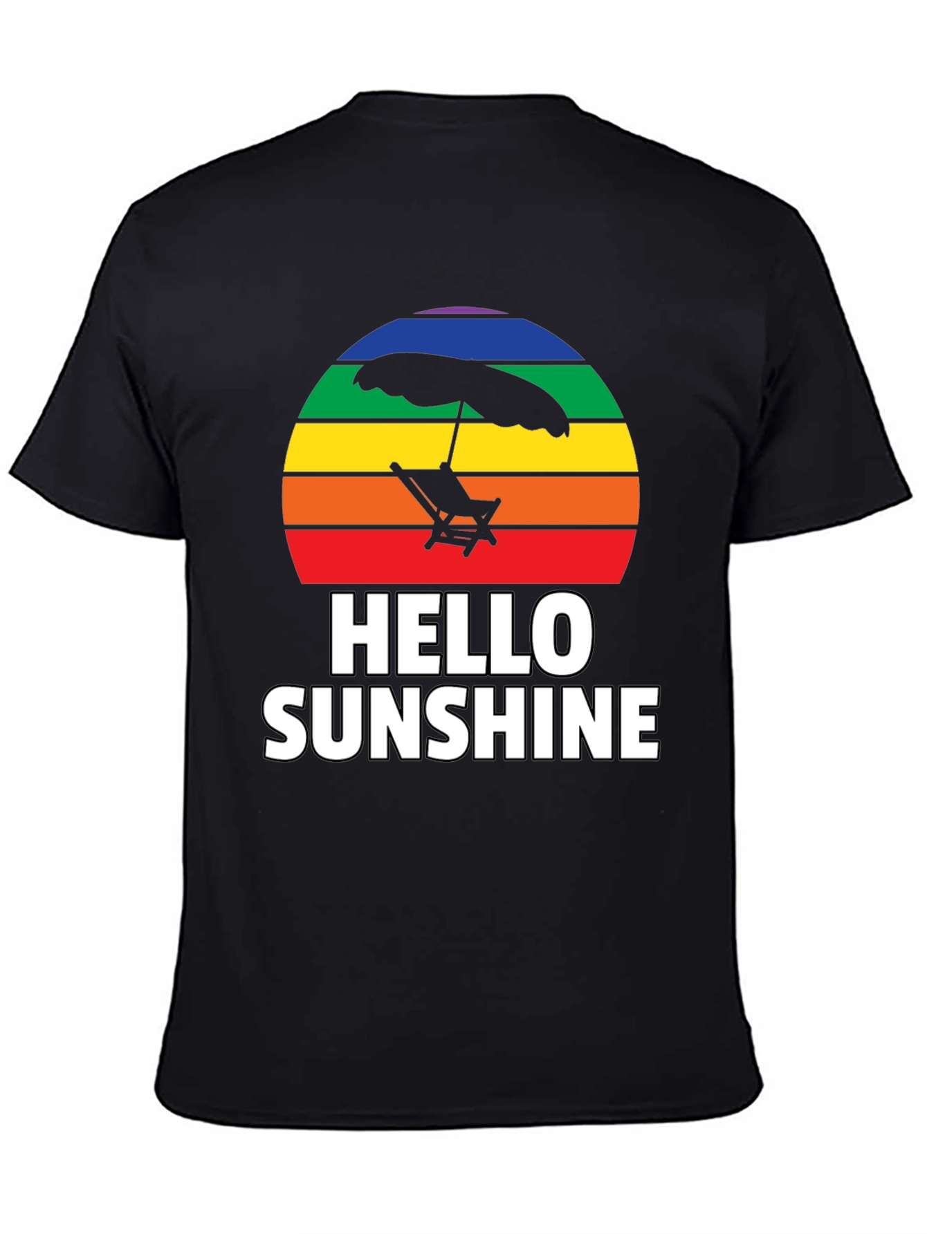 Black Hello Sunshine Rainbow Graphic Tee view 4
