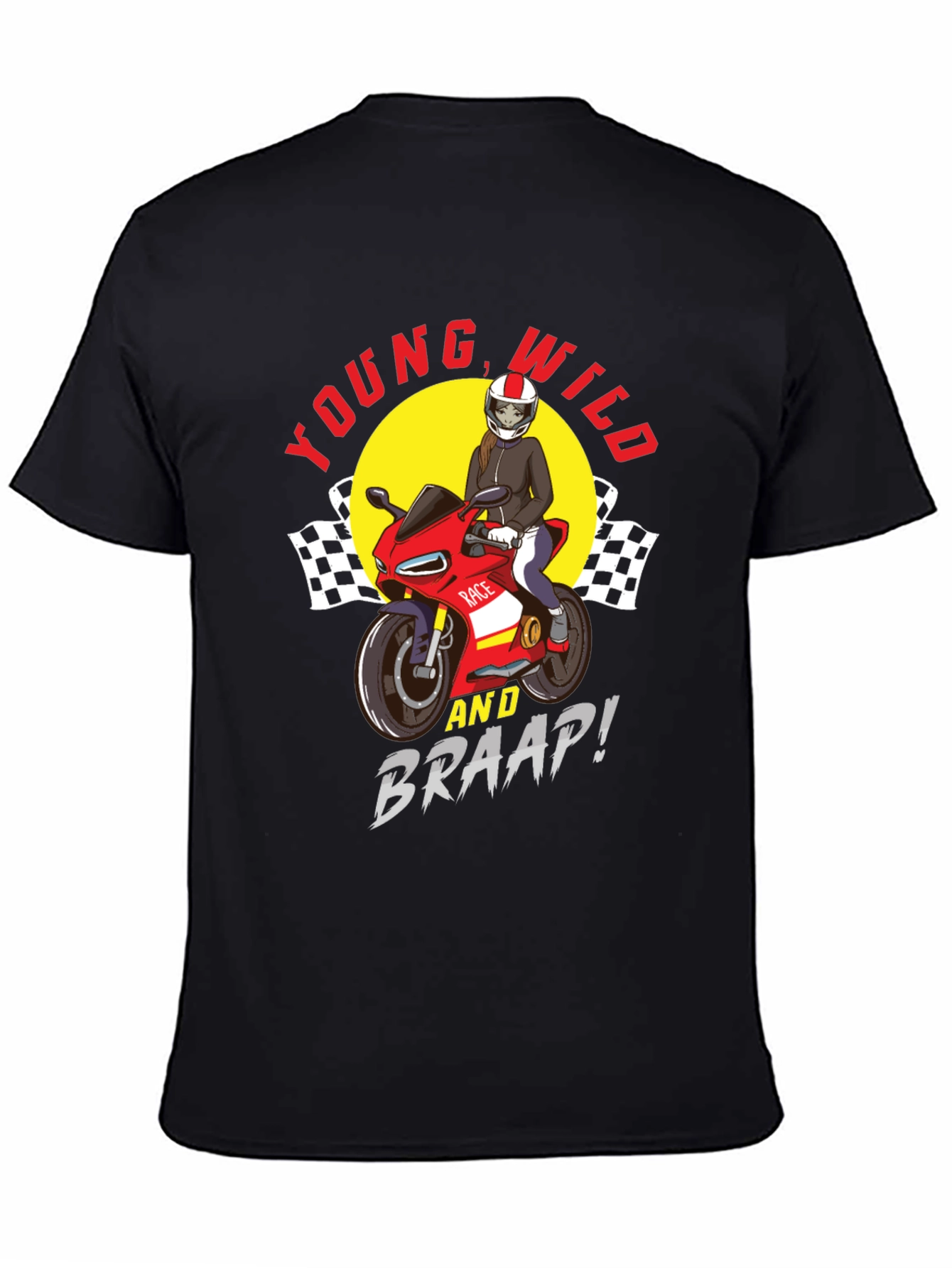 Black Young, Wild & Braap! Graphic Tee view 4