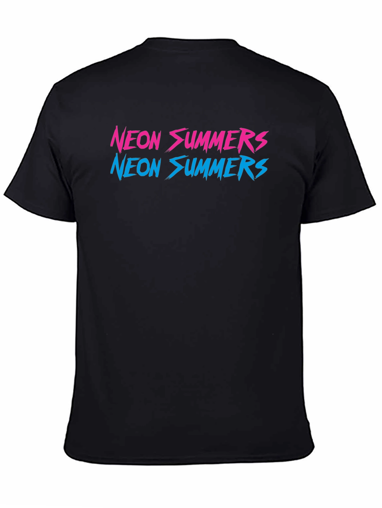Black Neon Summers Graphic T-Shirt view 4