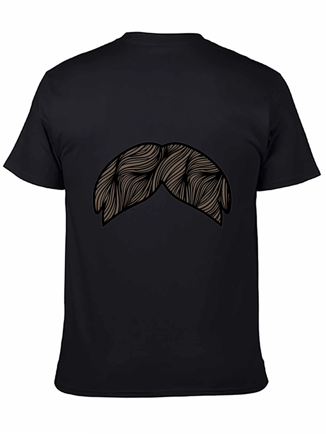Black Novelty Mustache Graphic T-Shirt view 4