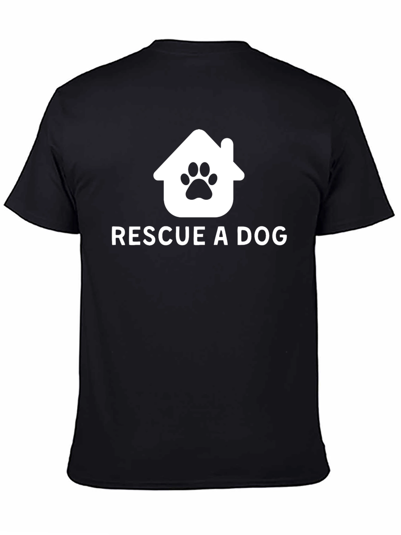 Black Rescue A Dog T-Shirt | Animal Lover Tee view 4