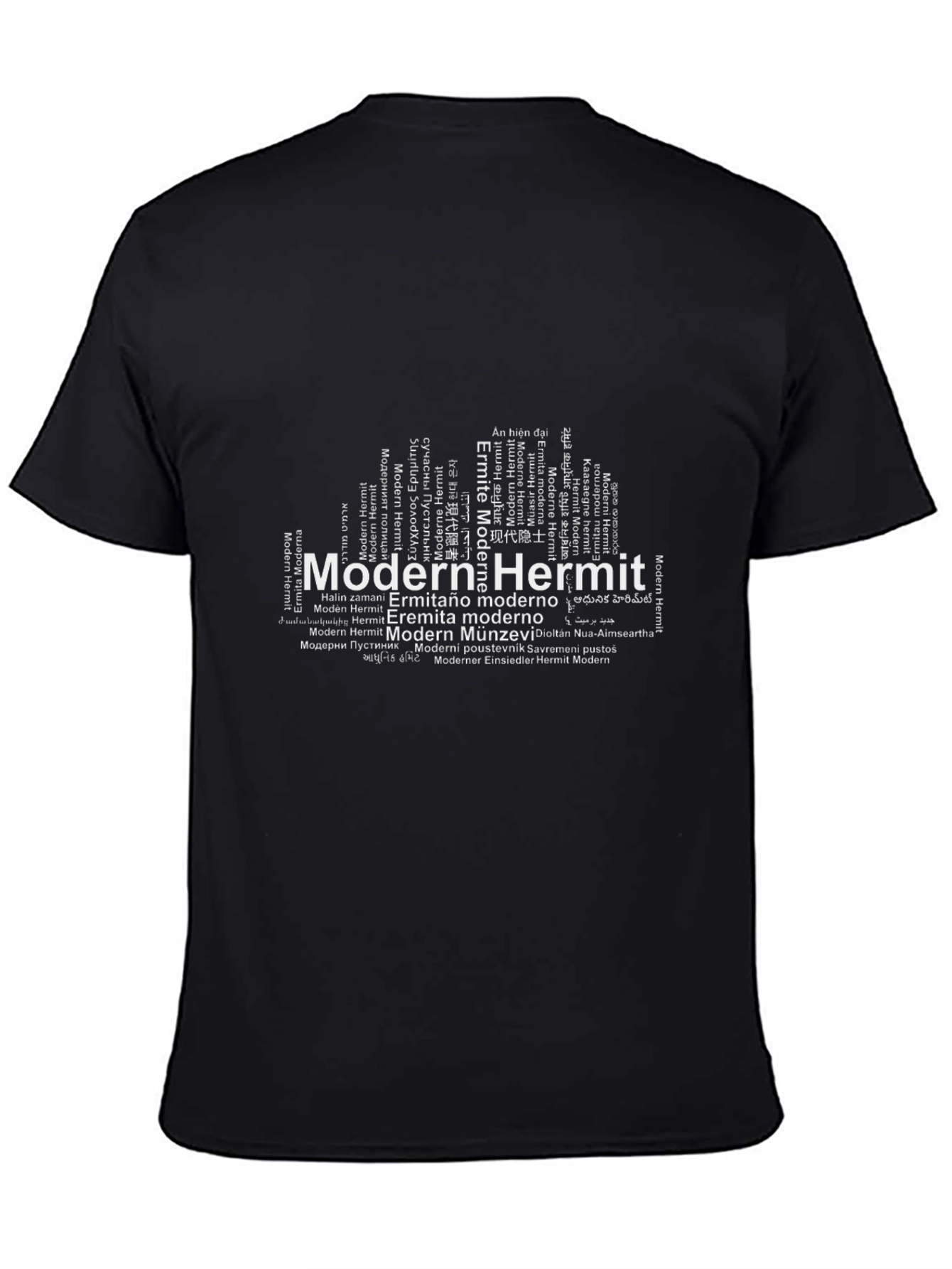 Black Modern Hermit Graphic Tee view 4