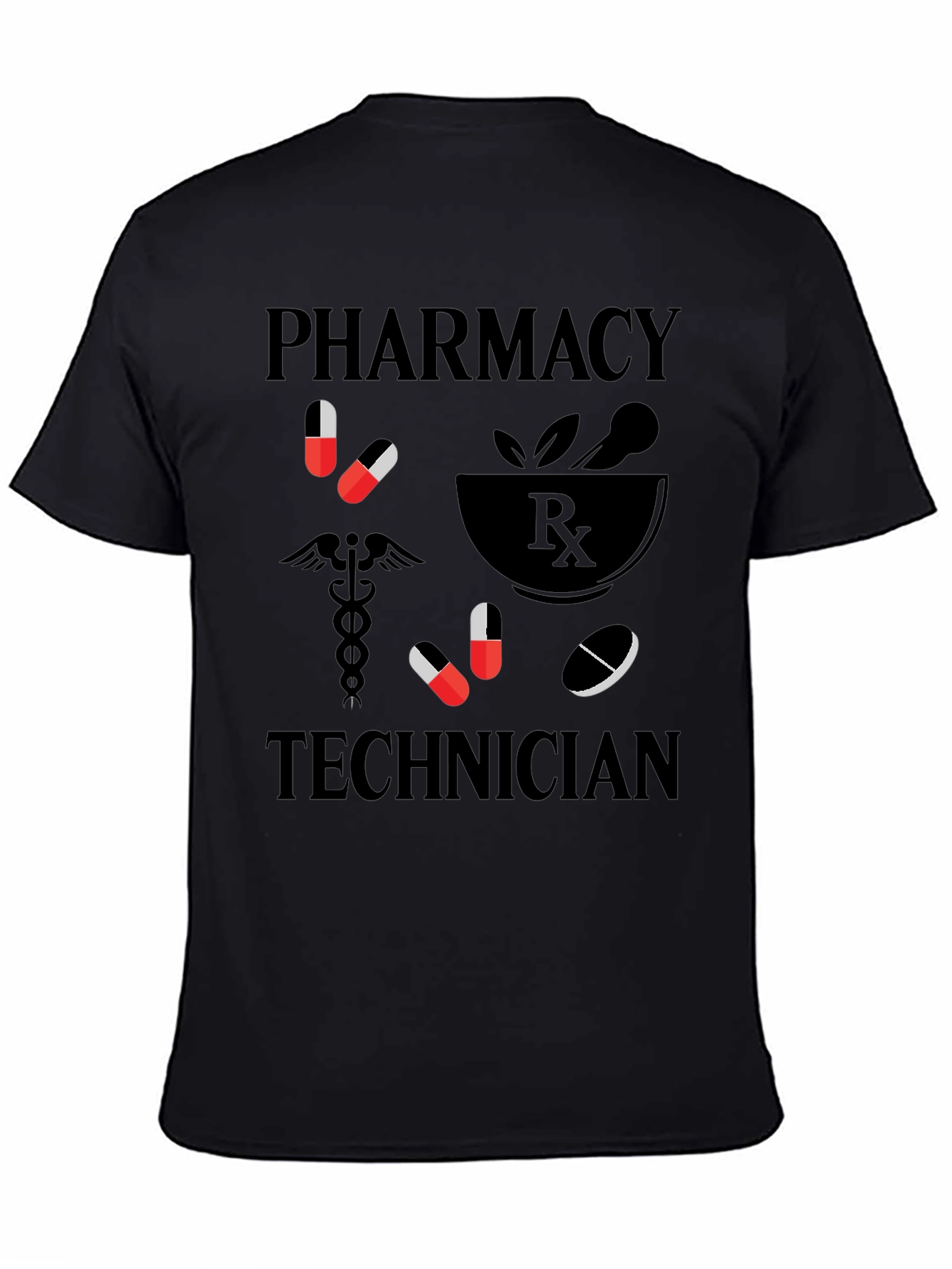 Black Pharmacy Technician Graphic Tee view 4