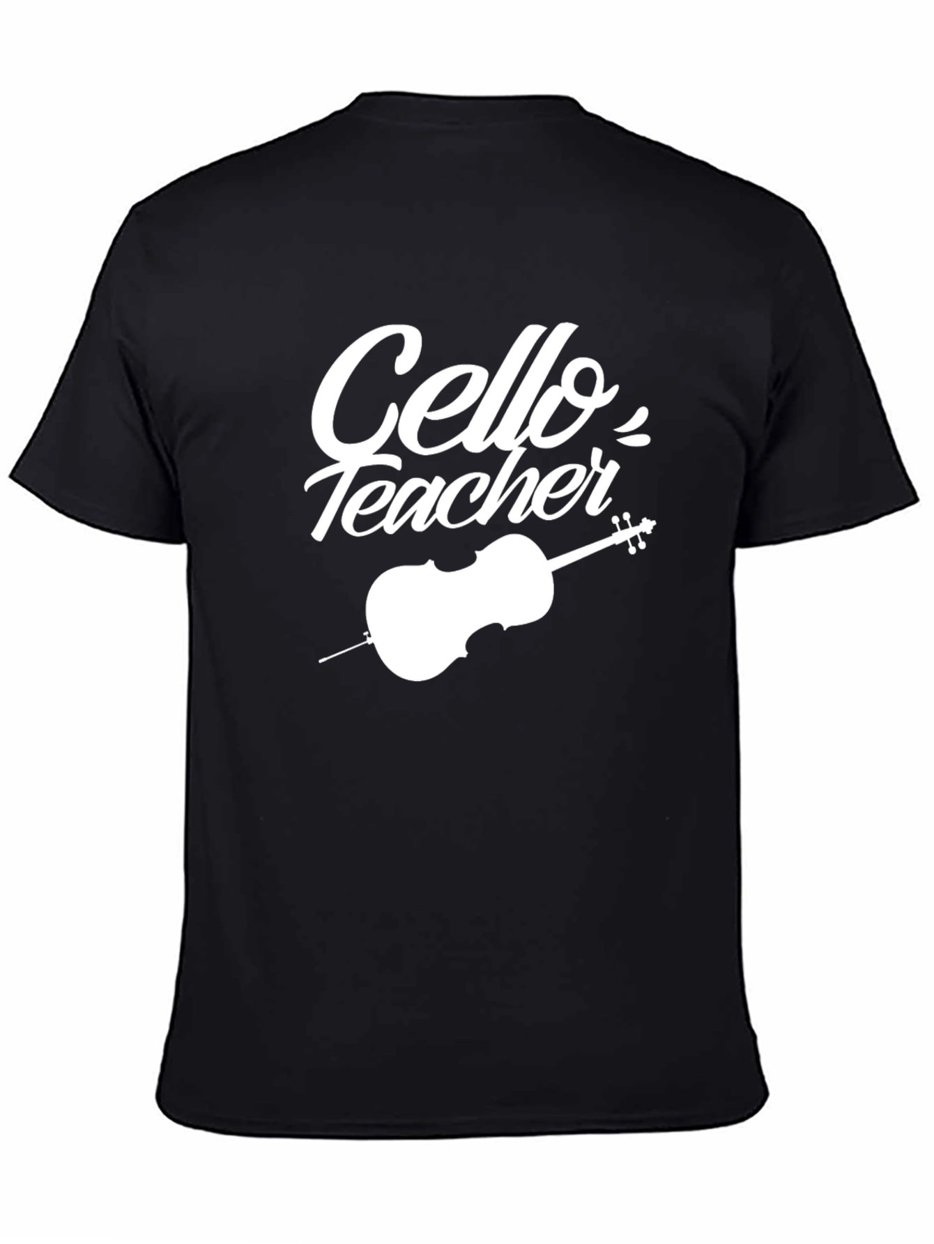 Black Cello Teacher T-Shirt - Musical Instructor Tee view 4