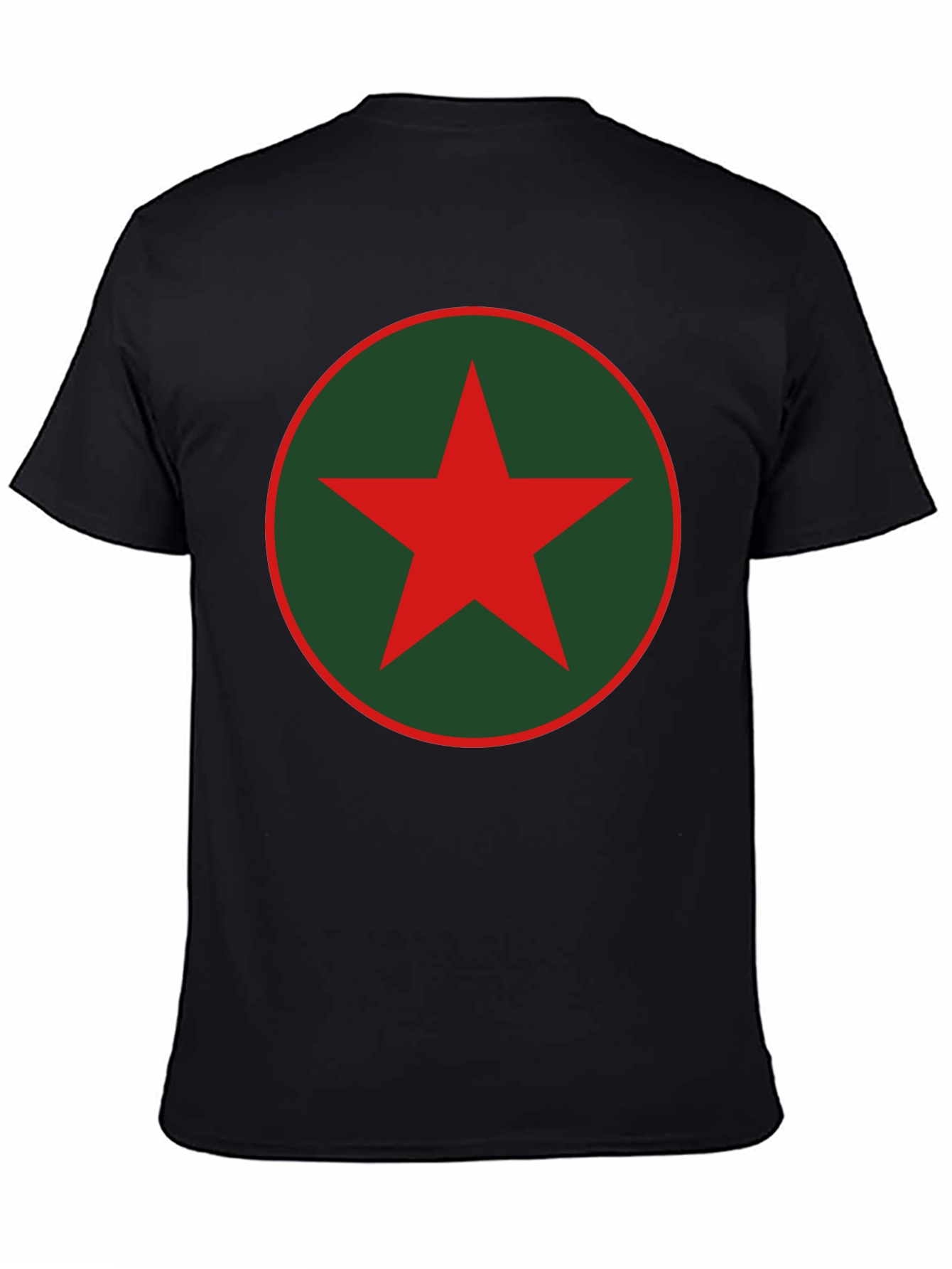 Black Red Star Graphic T-Shirt - Casual Black Tee view 4