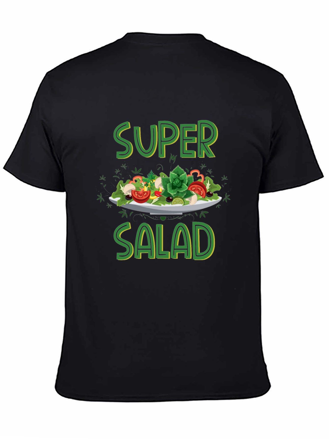 Black Super Salad T-Shirt | Black | Fun & Casual view 4