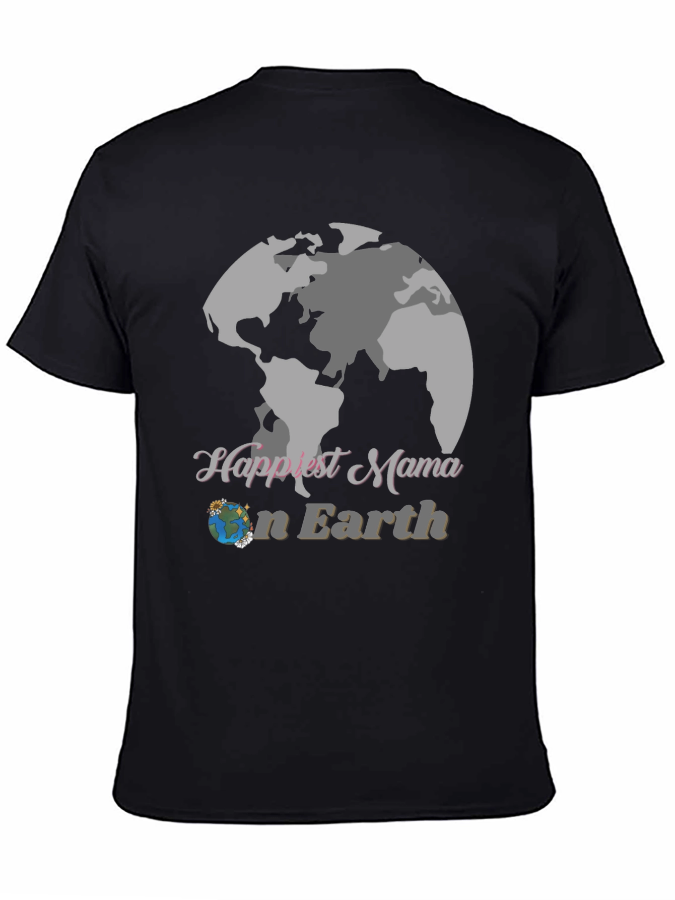Black Happiest Mama Earth T-Shirt view 4