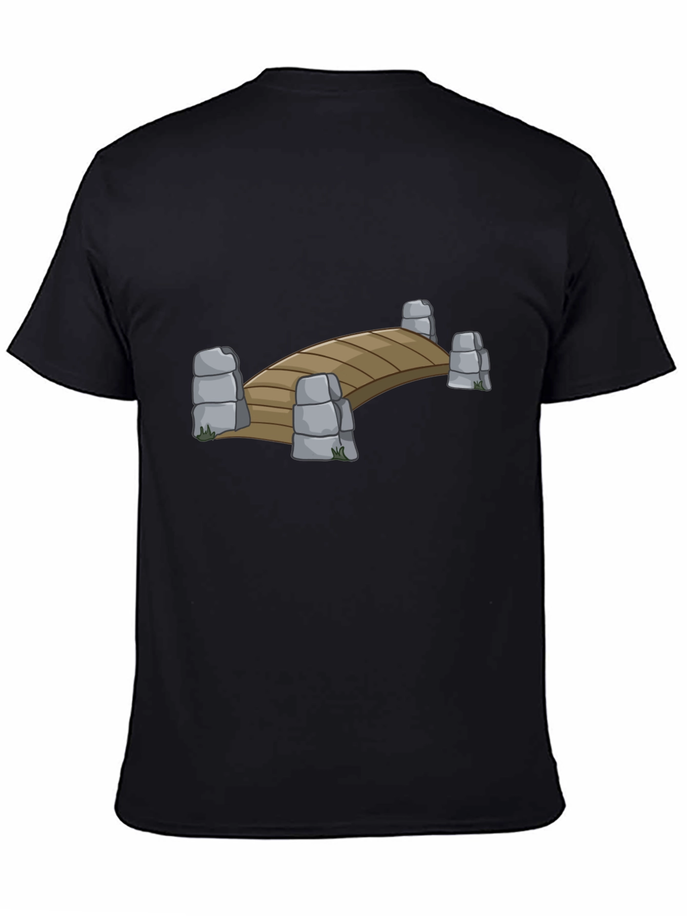 Black Bridge Graphic T-Shirt - Cool Cartoon Design view 4