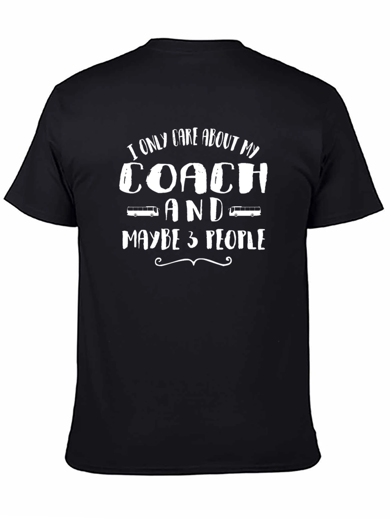 Black Coach & Maybe 3 People T-Shirt - Black Cotton Tee view 4