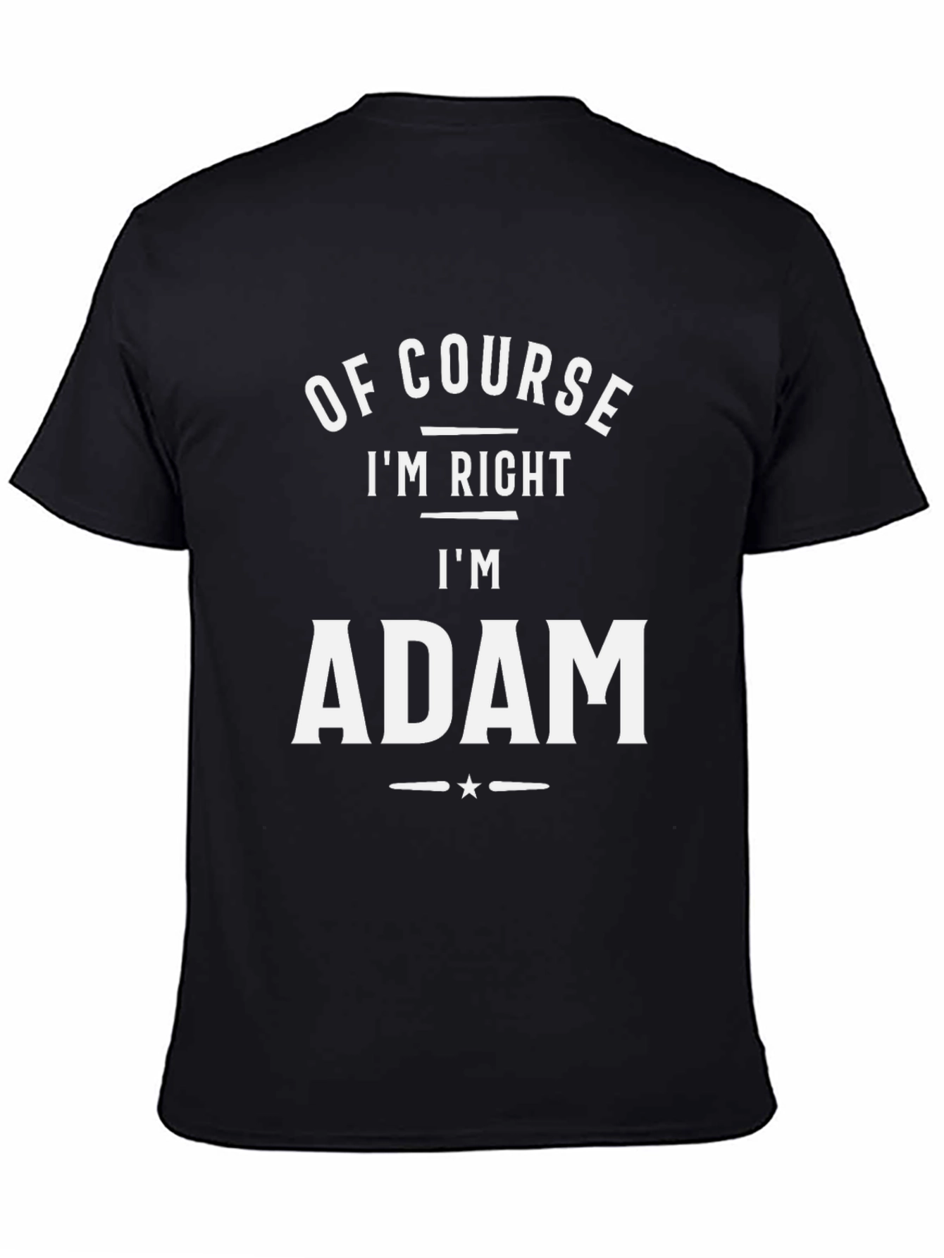 Black Of Course I'm Right I'm Adam T-Shirt view 4