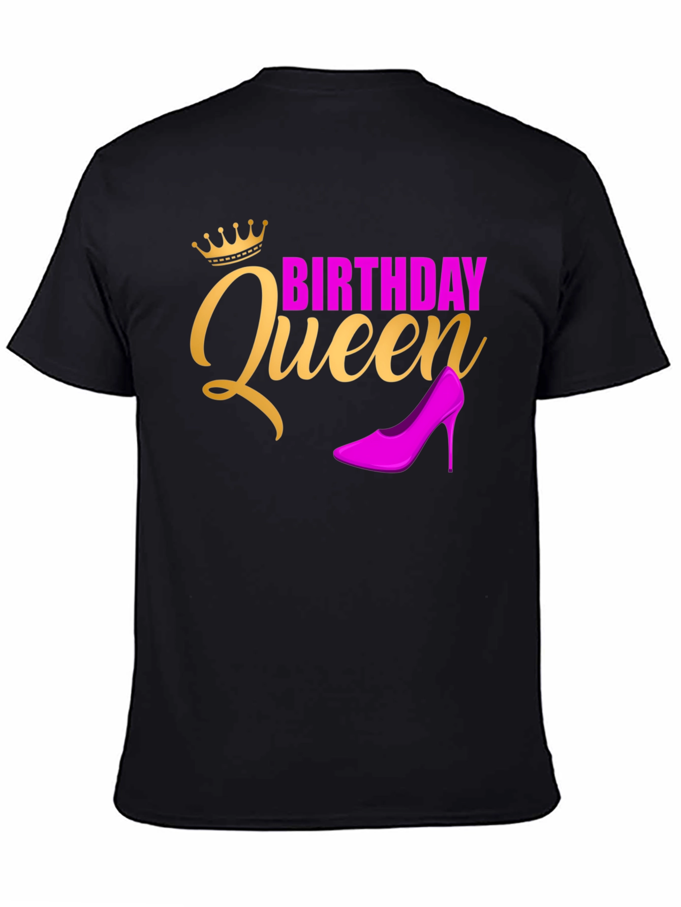 Black Birthday Queen T-Shirt view 4