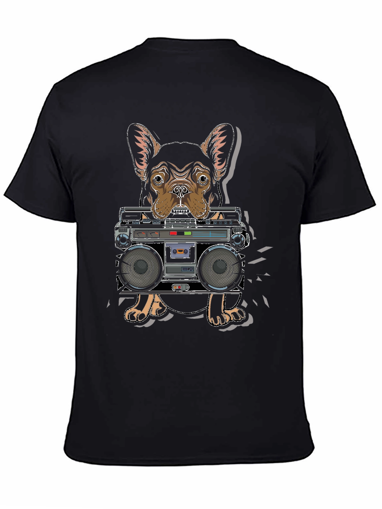 Black Dog with Boombox Graphic T-Shirt view 4