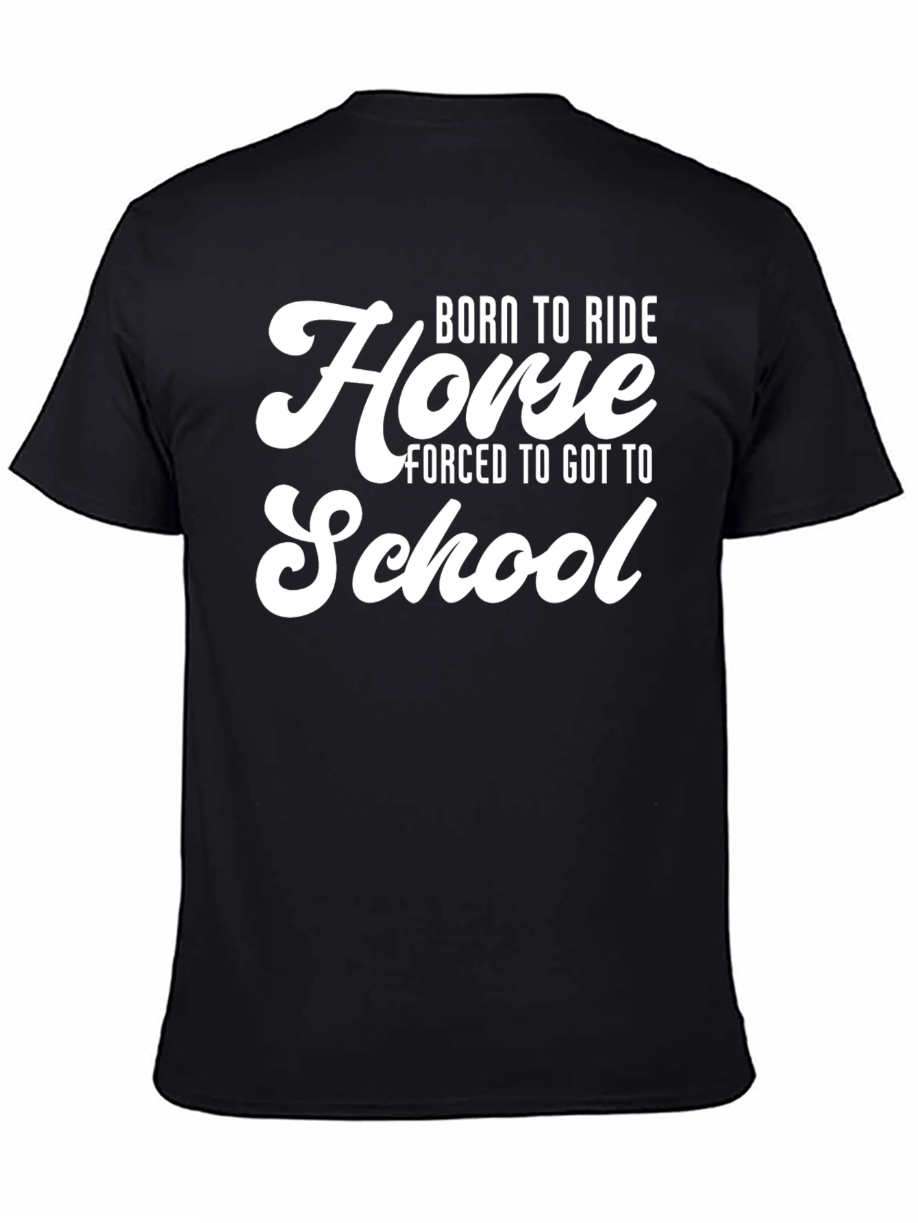Black Born to Ride Horse T-Shirt view 4