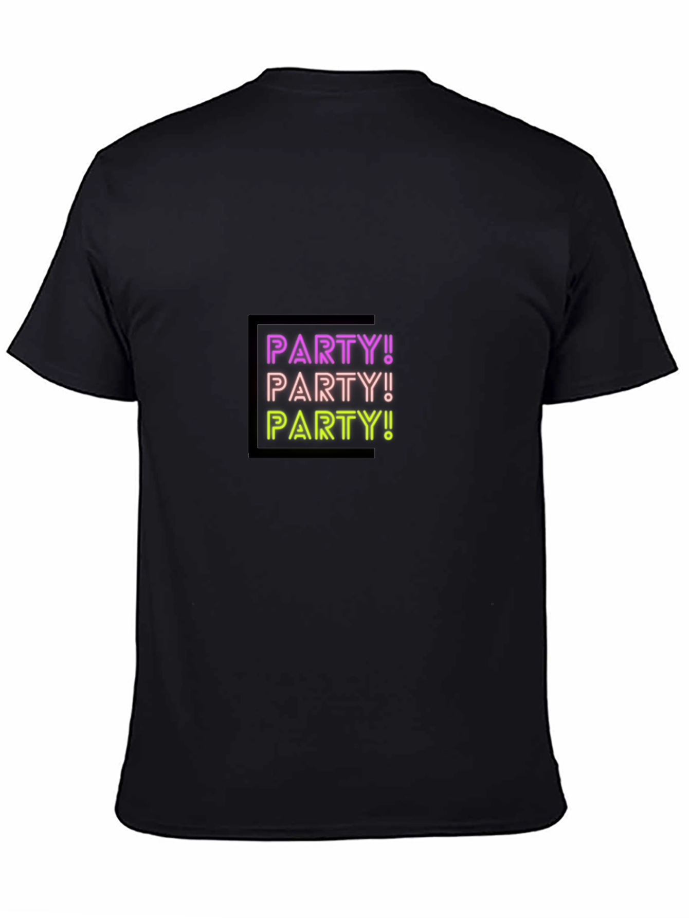 Black Party Neon Graphic Black T-Shirt view 4