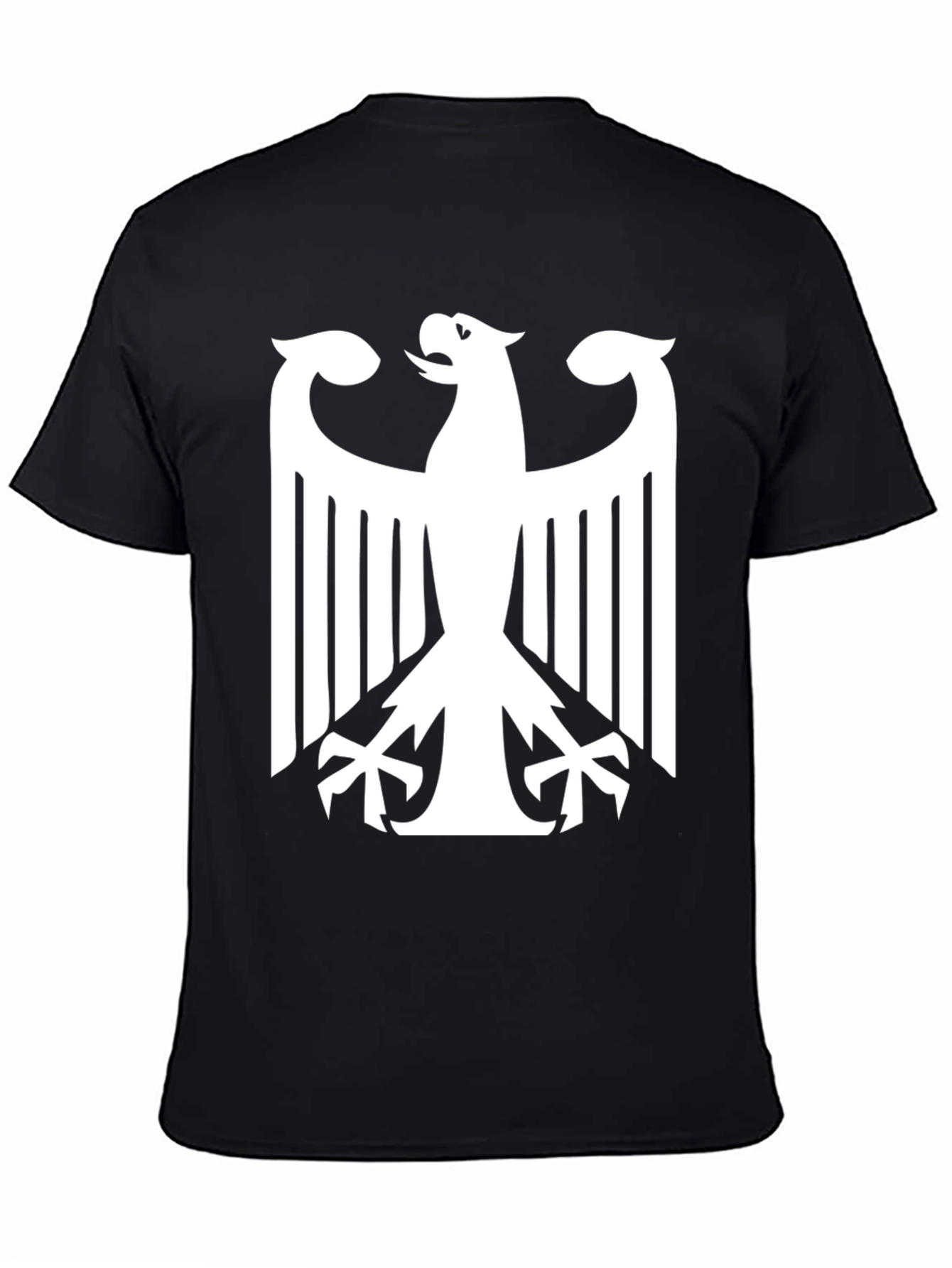 Black German Eagle Graphic Tee - Black Cotton Blend view 4