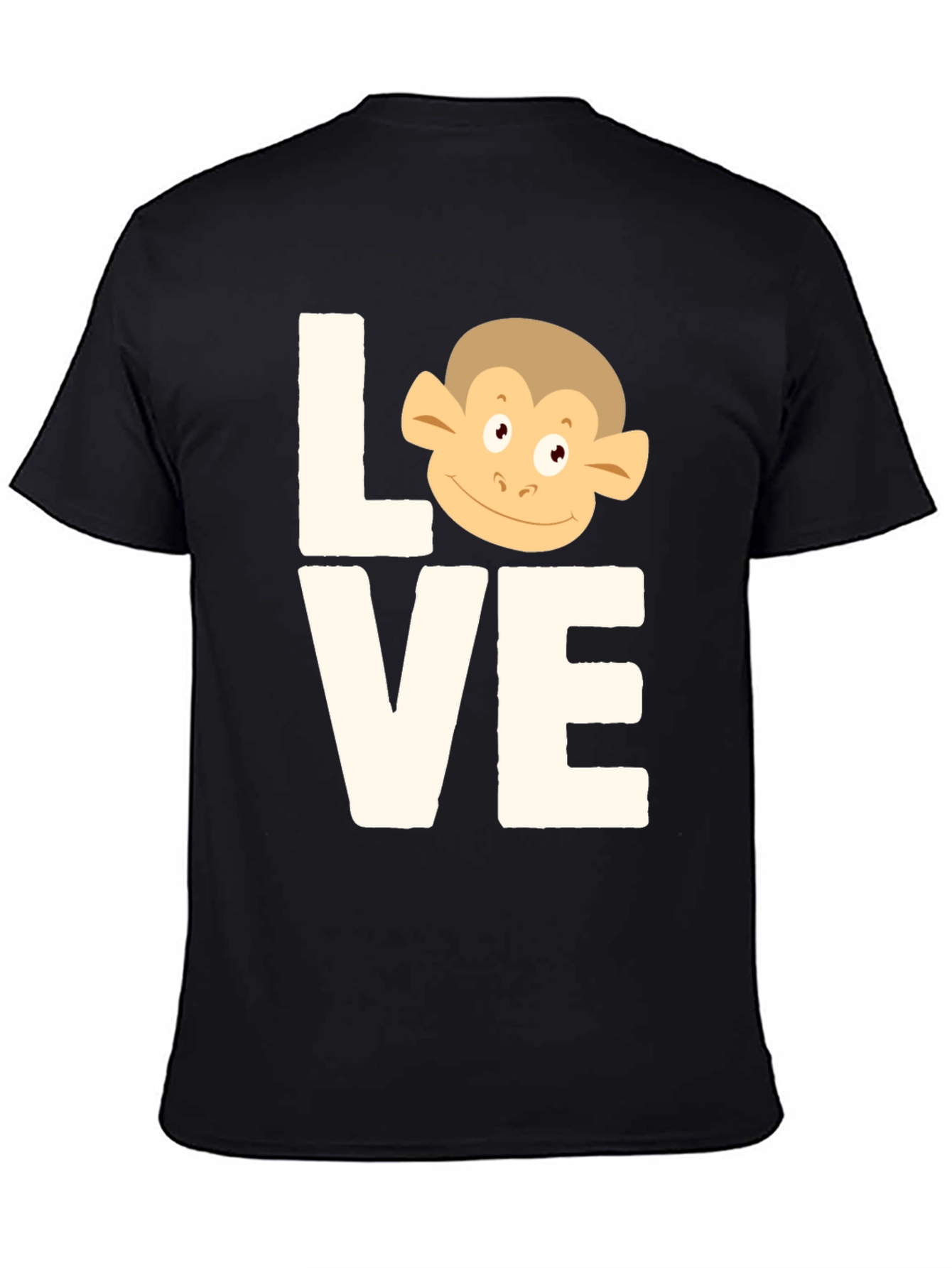 Black Love Monkey T-Shirt - Cute Graphic Tee view 4