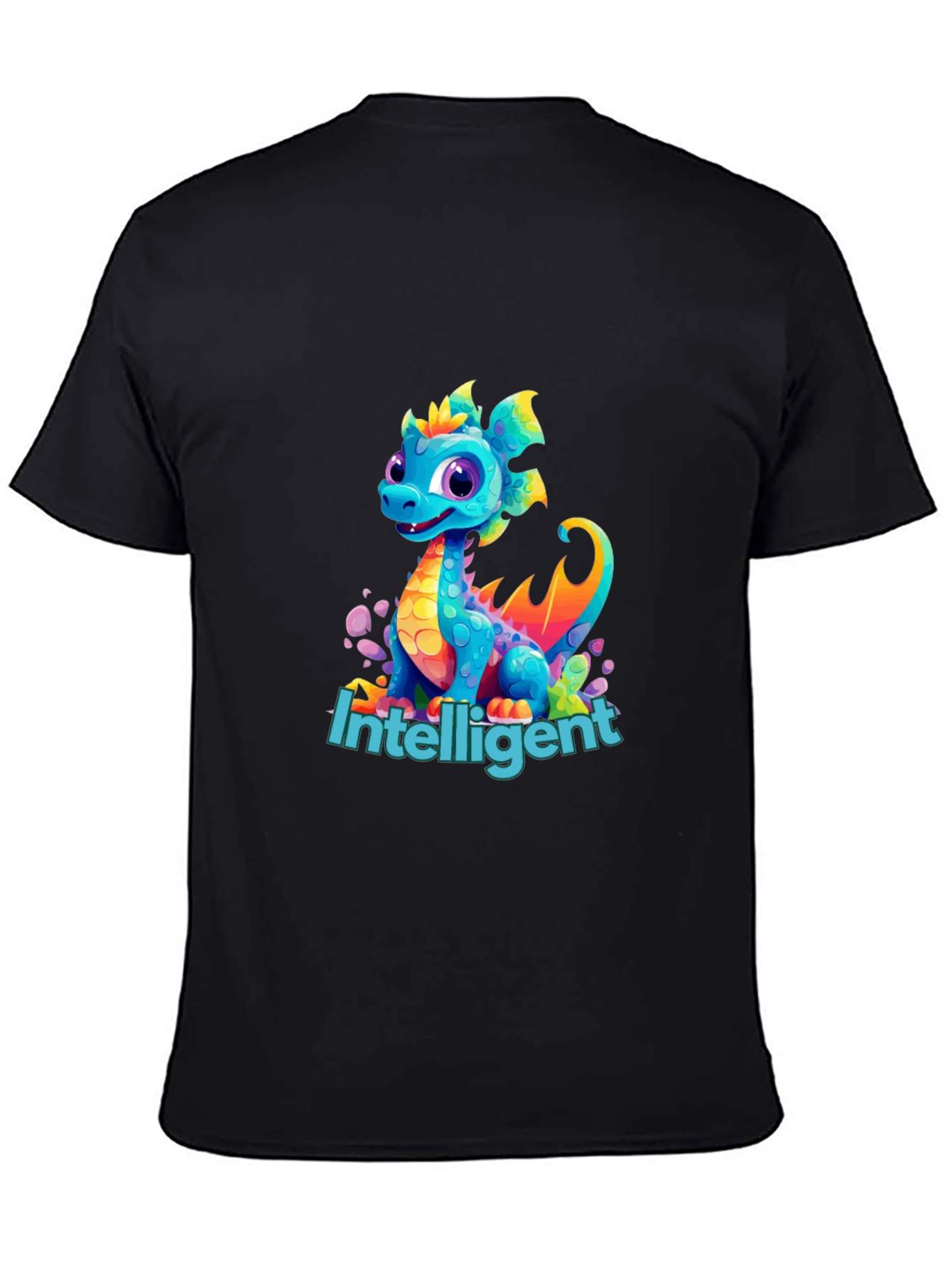 Black Intelligent Dragon Graphic Tee view 4