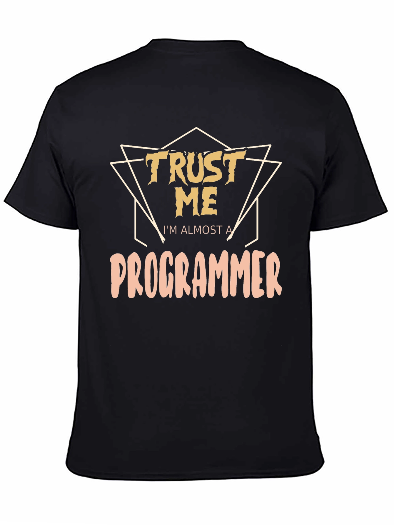Black Trust Me I'm Almost A Programmer Graphic Tee view 4